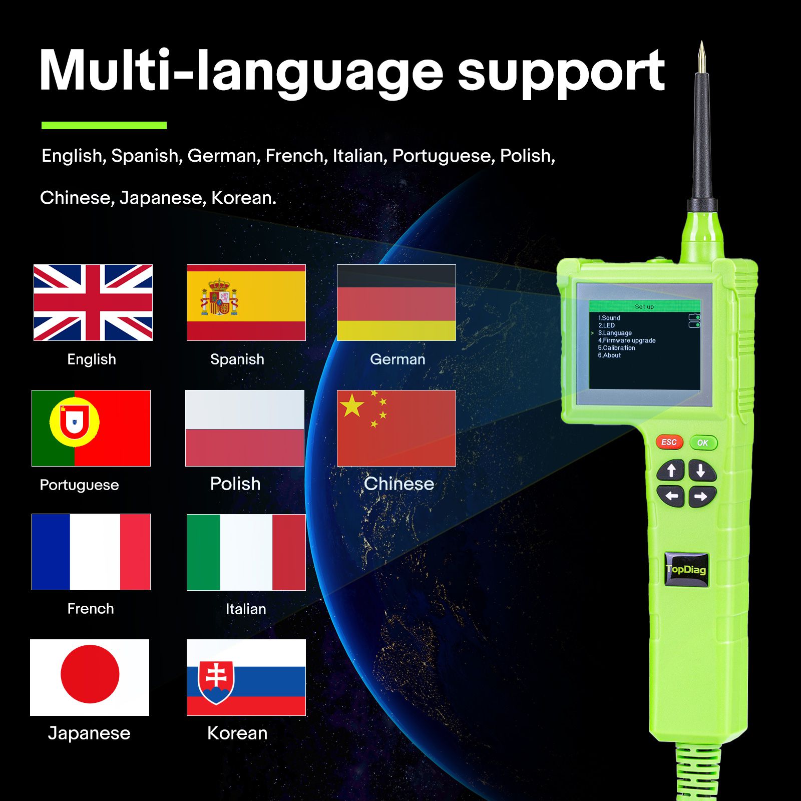 TOPDIAG P200 Pro P200Pro Détecteurs de circuit intelligents de nouvelle génération pour tous les 9V-48V pour bateau de camion de voiture