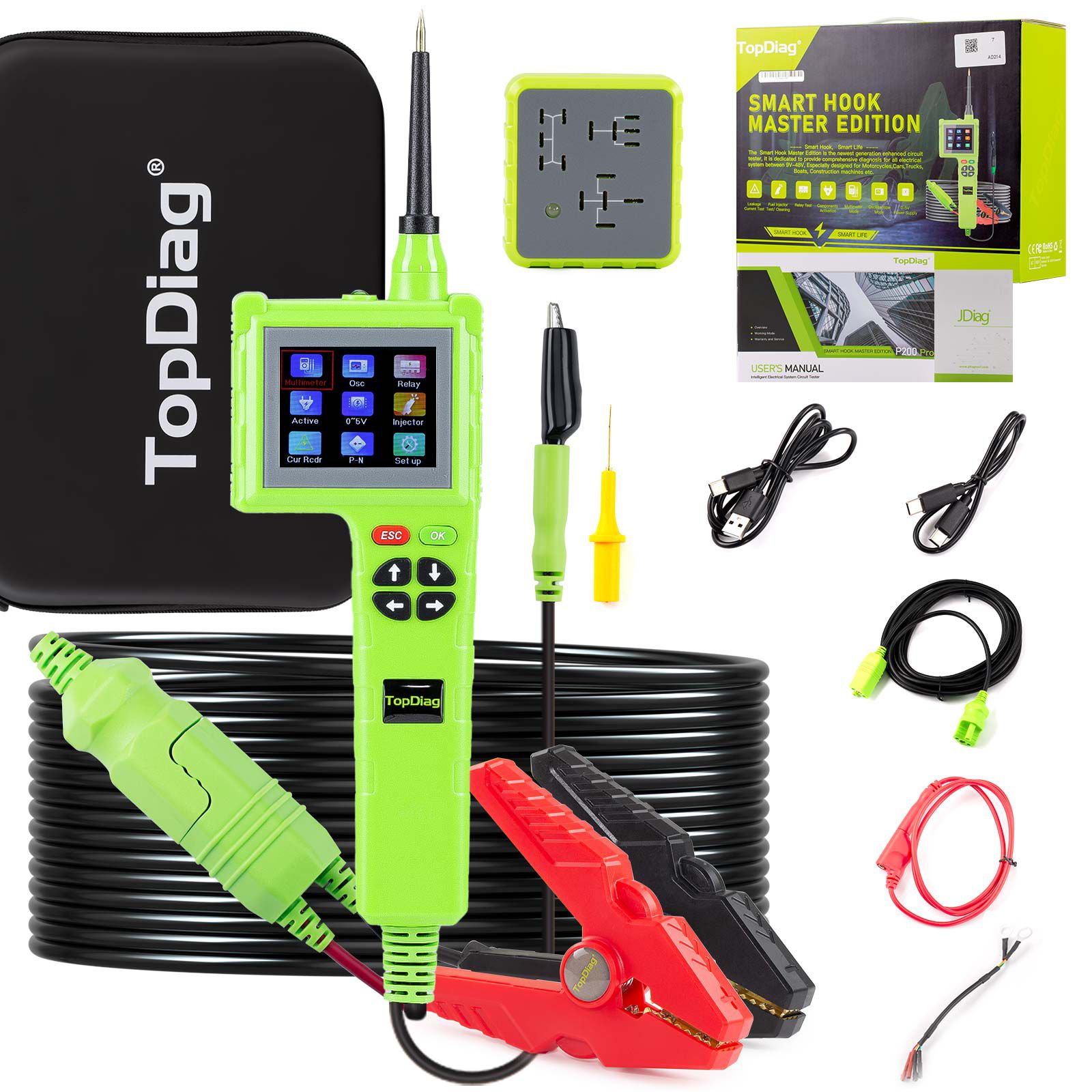 TOPDIAG P200 Pro P200Pro Détecteurs de circuit intelligents de nouvelle génération pour tous les 9V-48V pour bateau de camion de voiture