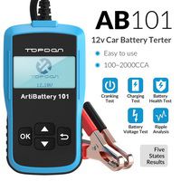Topdon ab101 testeur de batterie automobile testeur de batterie 12V testeur de batterie automobile analyseur de chargeur automobile 2000cca testeur de circuit de charge de démarrage automobile