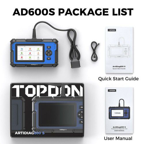 TOPDON Artidiag 600S AD600S Scanner de diagnostic de système de niveau moyen 4, 8 services de réinitialisation, mise à niveau gratuite à vie