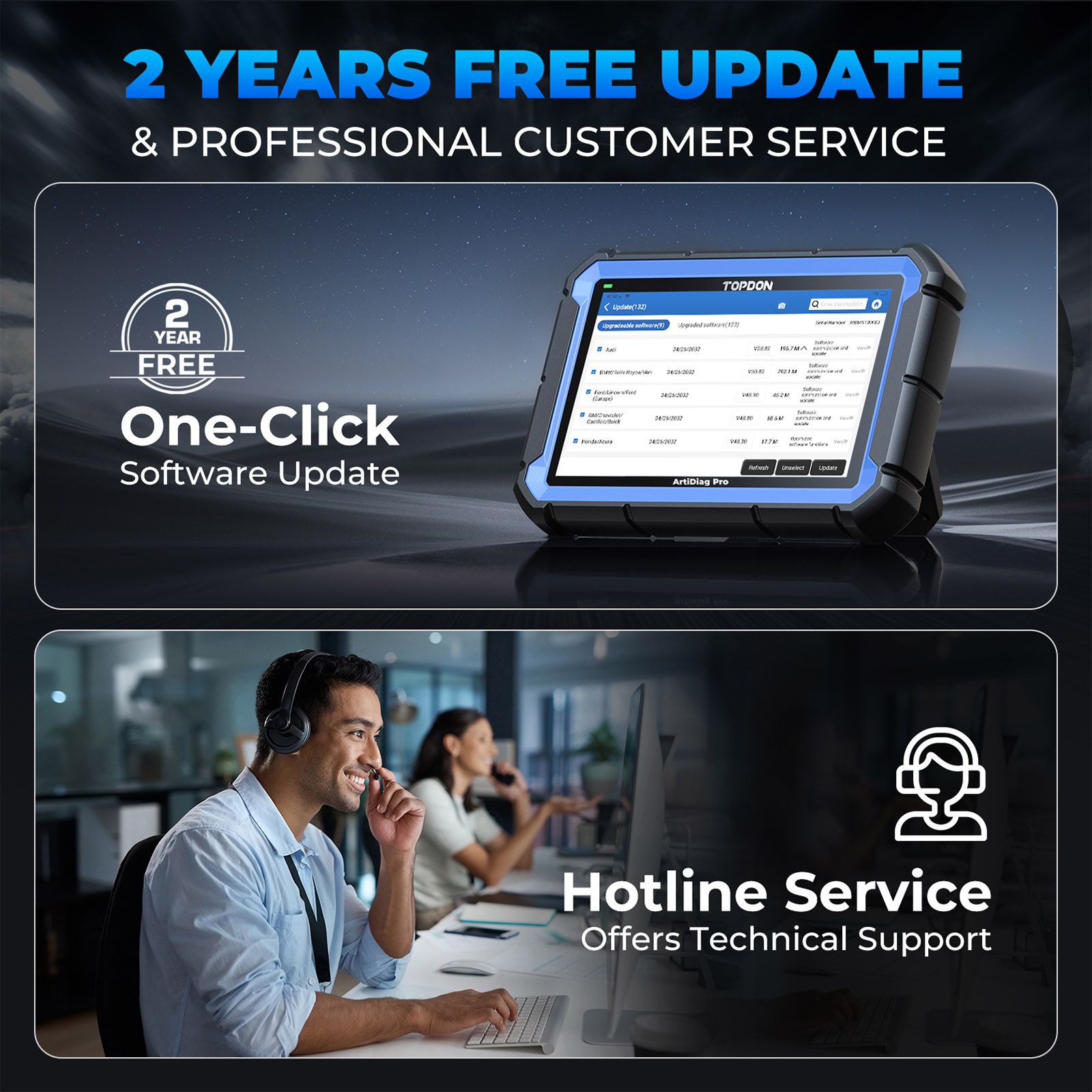 TOPDON ArtiDiag Pro Outil de balayage de diagnostic bidirectionnel avec codage ECU, 31 fonctions de réinitialisation, FCA Autoauth, 2 ans de mise à jour gratuite