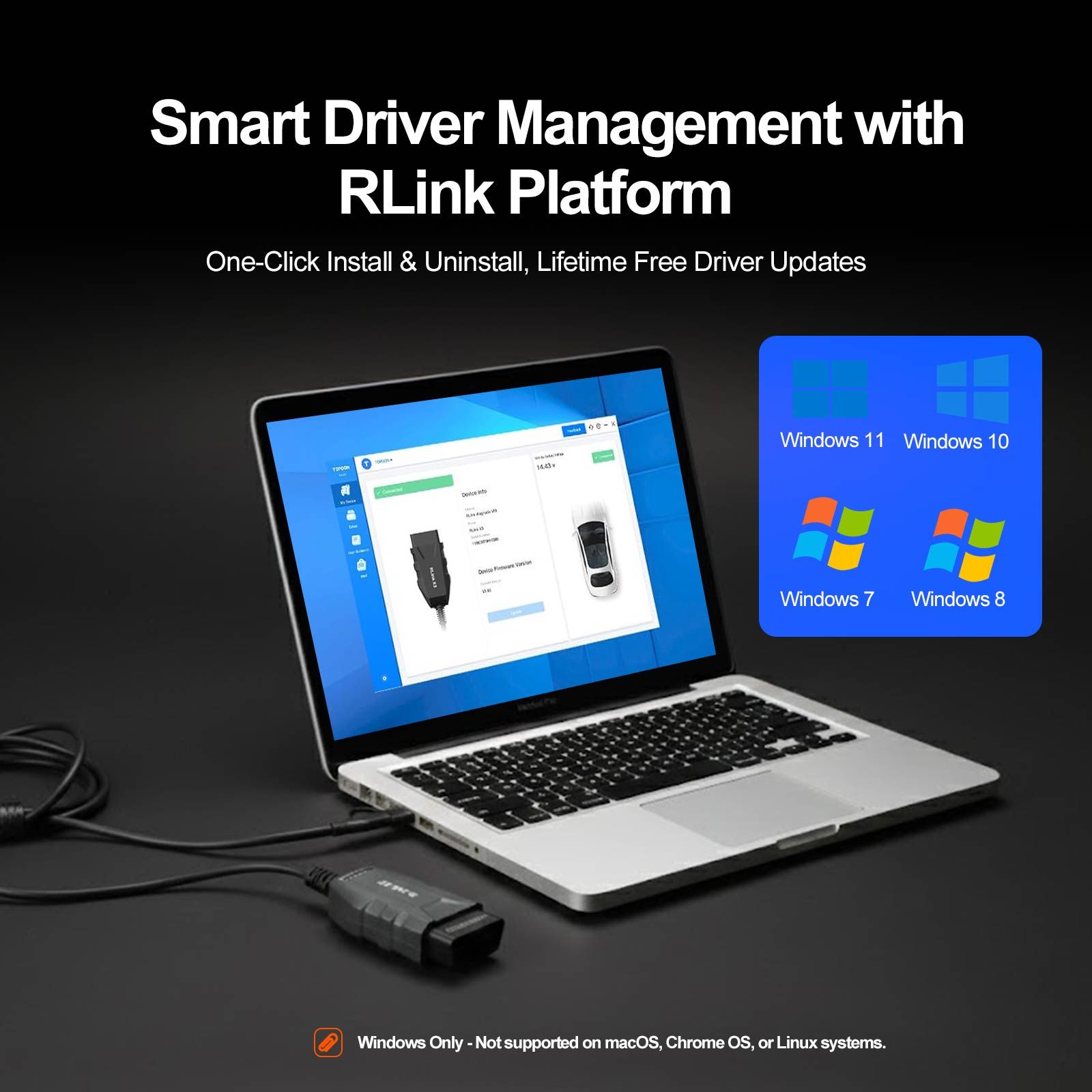 Programmateur Pass-thru TOPDON RLink X3 J2534 2026 pour marques américaines – GM, Ford und Chrysler