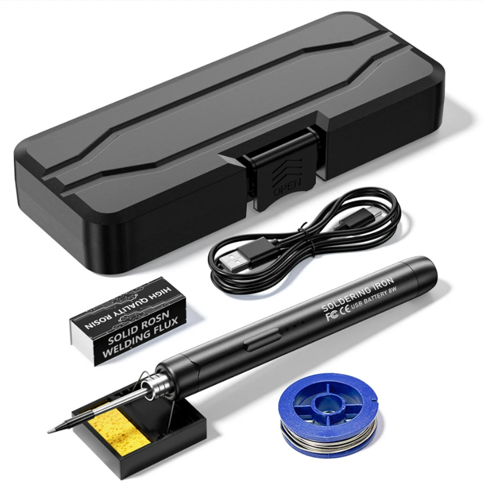 Kit de Fer à Souder USB à Température Réglable 300–450 °C, Batterie 1000 mAh Type-C, Outil Intelligent de Soudure