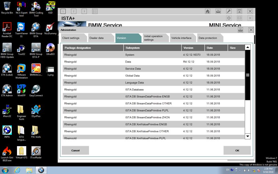 BMW ICOM Software istad d 4.12 12ista p 3.65.0.500 Engineering Pattern wi7 HDD