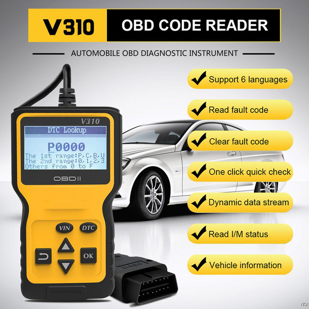 V310 OBDII Reader scanner v1.1 vérifier la défaillance du moteur v310 outil de diagnostic de la sonde de vitesse v310 scanner de Code v310 OBD2 scanner