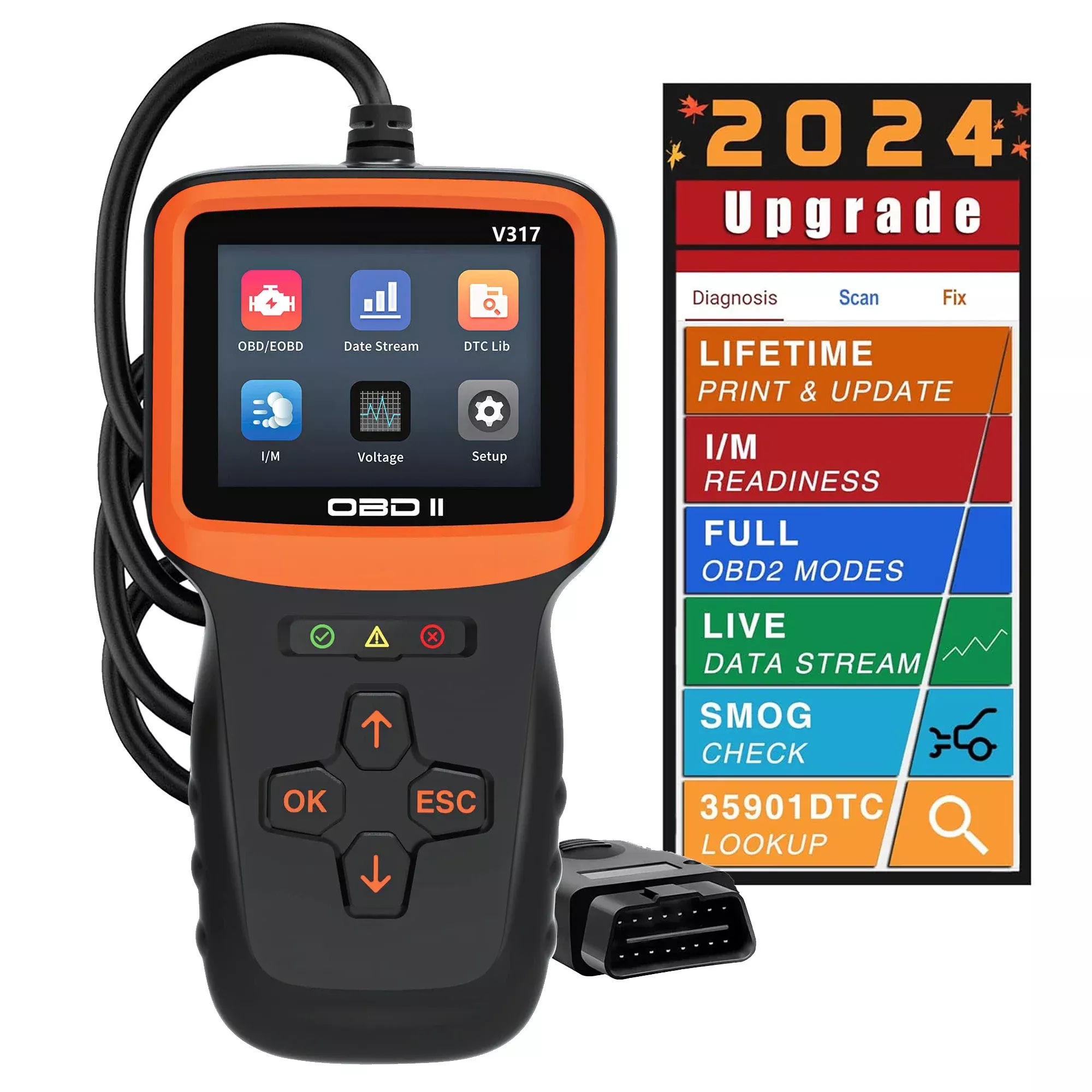 Lecteurs de code de moteur de diagnostic de scanner OBD2 de diagnostic de voiture V317 OBD2 avec la préparation d'E/S de réinitialisation
