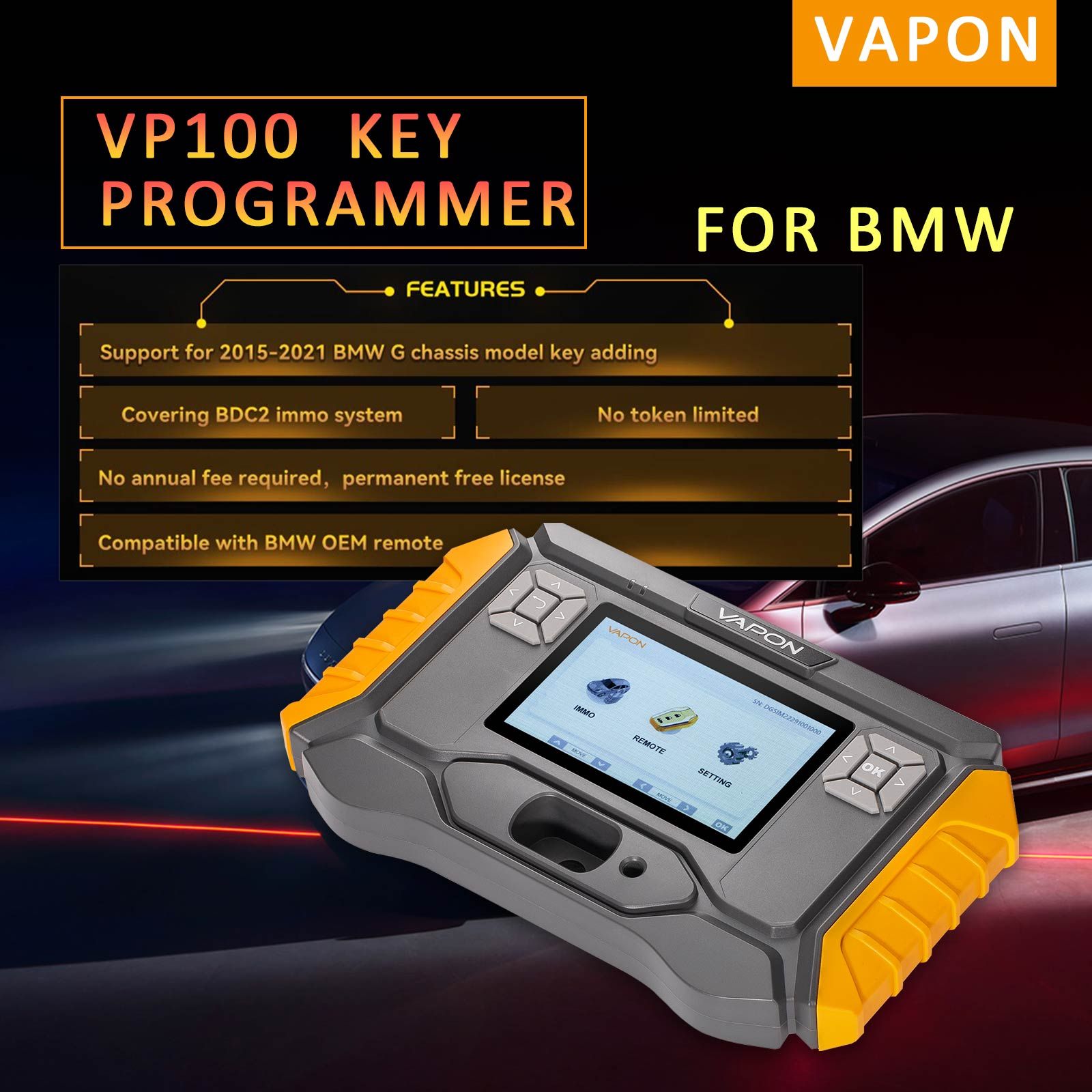 2025 Programmateur clé VAPON VP100 pour BMW Plus GODIAG BMW BDC2/BCP et BDC3/BCP
