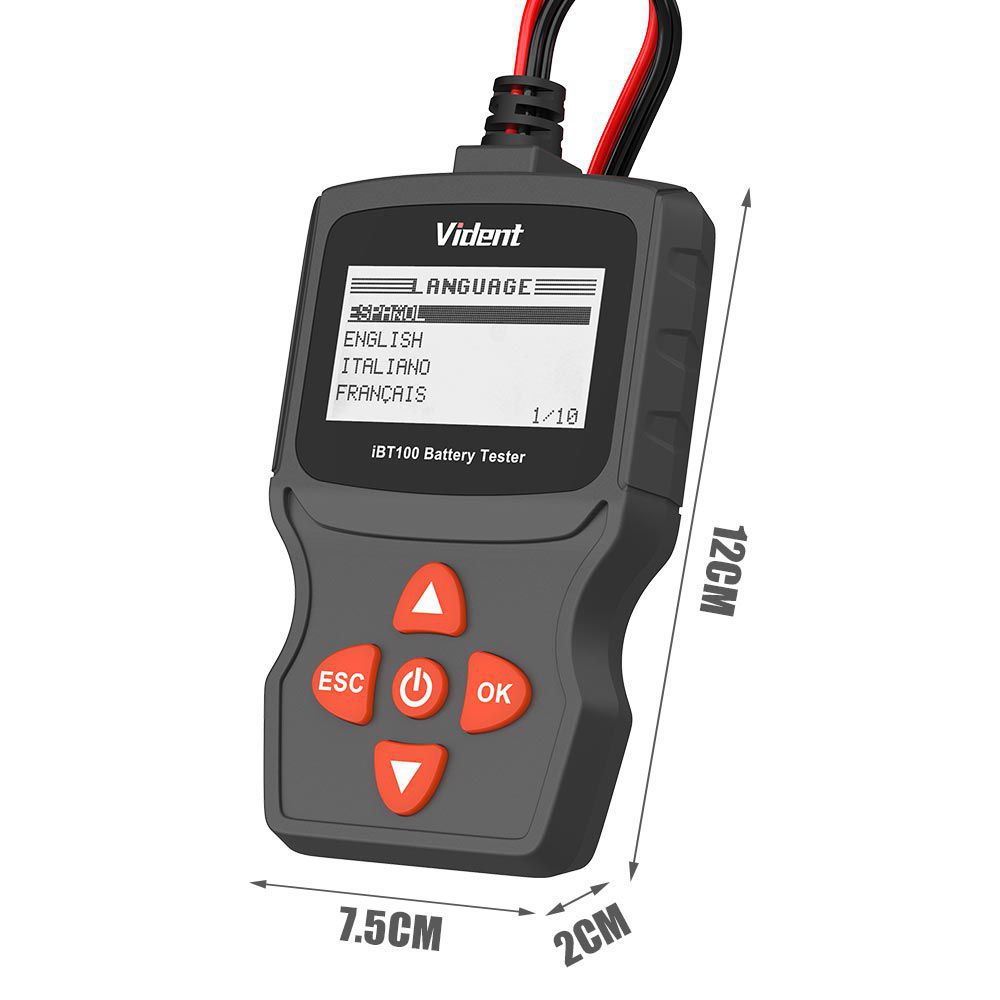 Analyseur de batterie vidéo ibt100 12V pour immersion liquide, AGM, gel 100 - 1100cca outil de diagnostic du testeur de véhicule