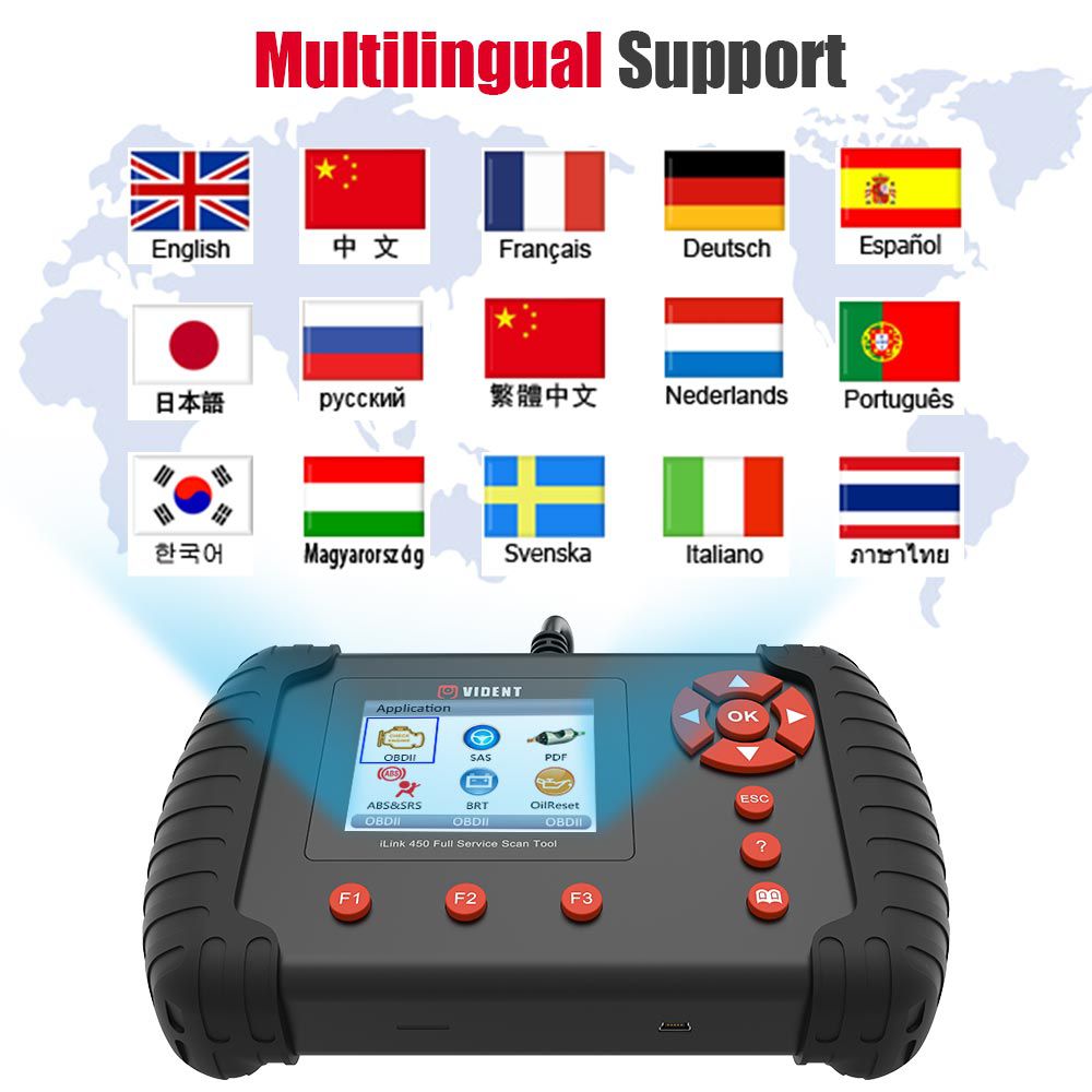 VIDENT iLink450 ABS & SRS reset /DPF/Battery Configuration Outil de service complet