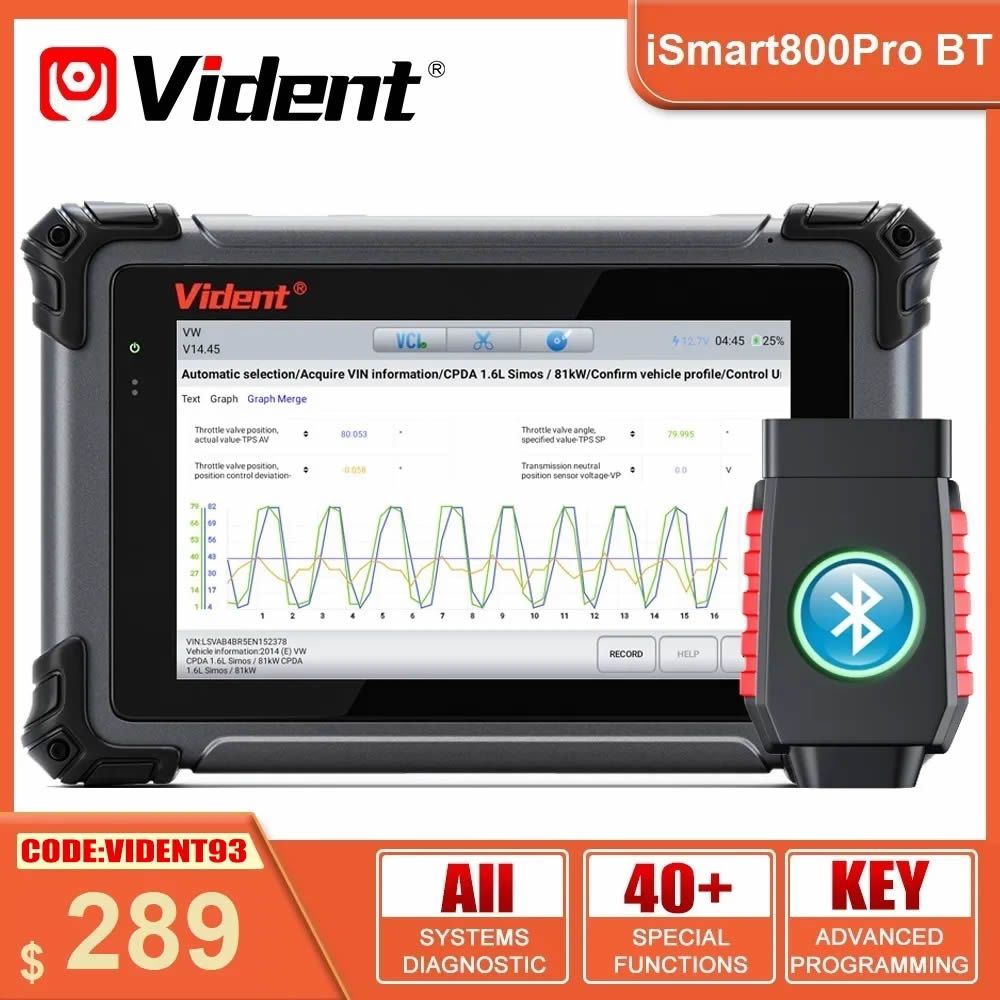 Vident ismart800pro BT OBD2 outil de diagnostic de voiture Bluetooth 40 fonction de Réinitialisation programmeur clé test actif Scan automatique mise à jour en ligne