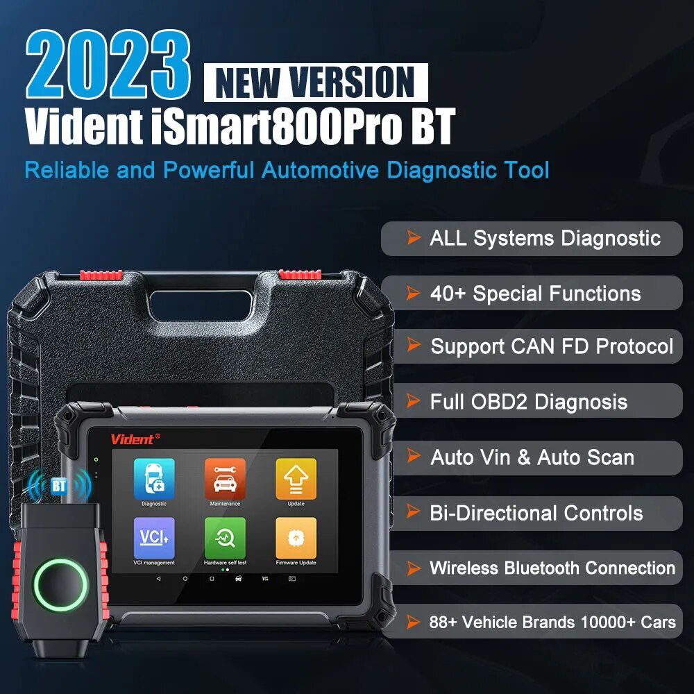 Vident ismart800pro BT OBD2 outil de diagnostic de voiture Bluetooth 40 fonction de Réinitialisation programmeur clé test actif Scan automatique mise à jour en ligne