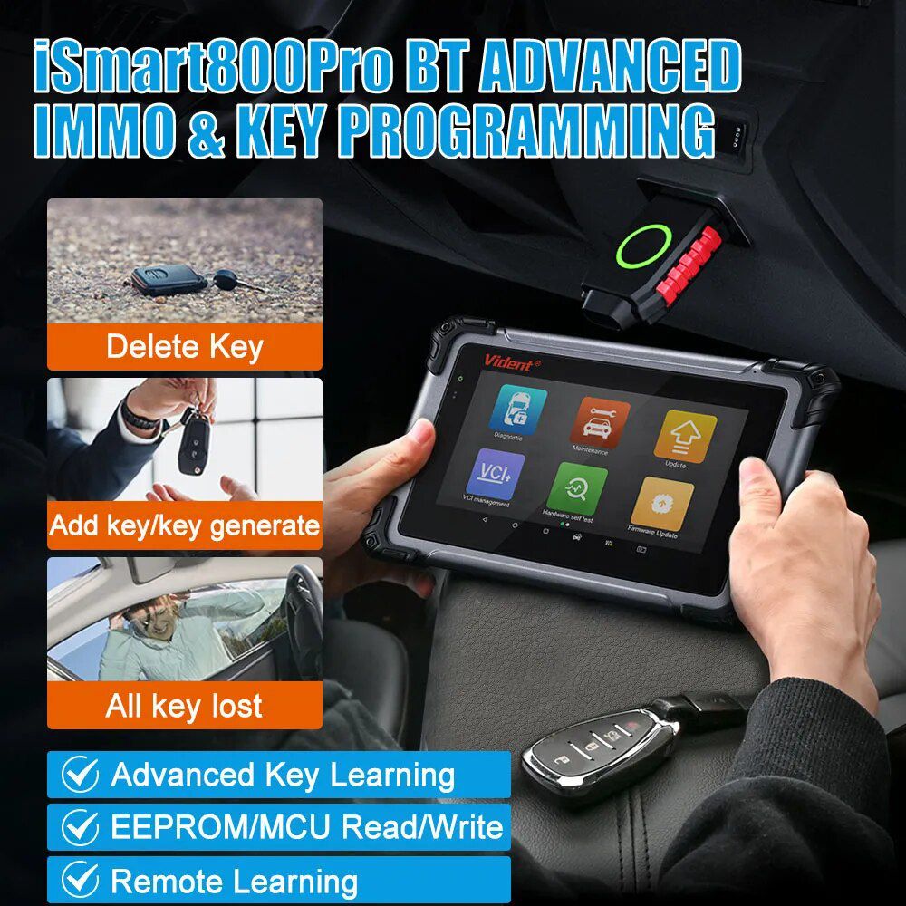 Vident ismart800pro BT OBD2 outil de diagnostic de voiture Bluetooth 40 fonction de Réinitialisation programmeur clé test actif Scan automatique mise à jour en ligne