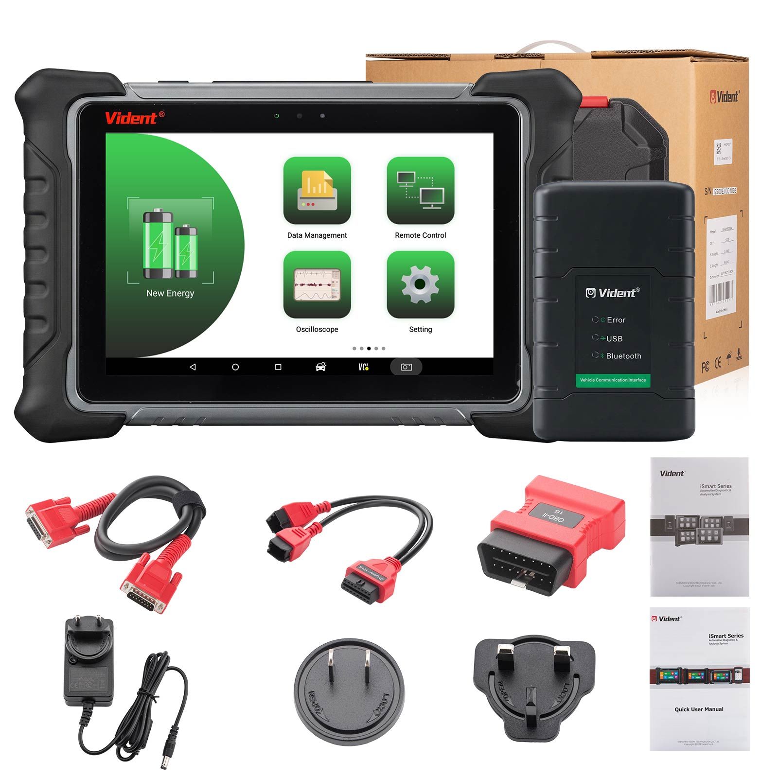 VIDENT iSmart920 EV 2026 – Scanner de diagnostic OE complet, détection du pack batterie, fonctions IMMO et ODO professionnelles