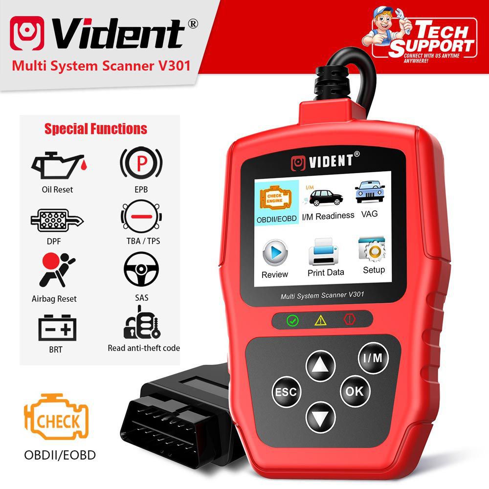 Vident V301 AUTO DIAGNOSTIC Scanner OBD2 Diagnostic tool VW audiskoda siège OBD2 Automotive scanner obd code reader