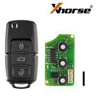 Xhorse xkb501en Cable Remote Key VW B5 Flip 3 button English version 5 PCS / Batch