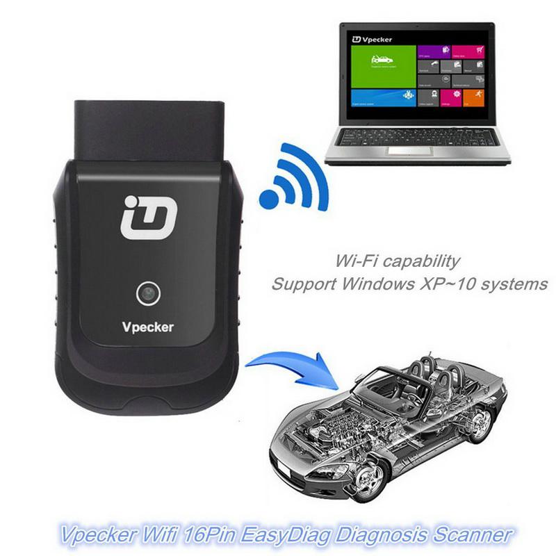 V10.2 VPECKER Easydiag sans fil OBDII Support complet de l'outil de diagnostic WIN10 noir avec la fonction de réinitialisation de Wifi et d'huile
