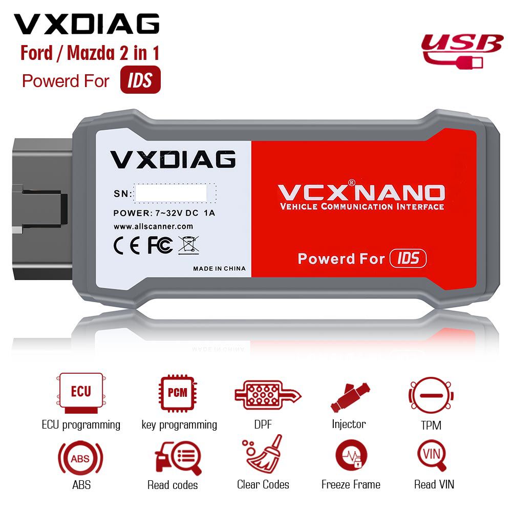 VXDIAG VCX Nano pour Ford/Mazda 2 en 1 outil de diagnostic pour la voiture de 2005-2022