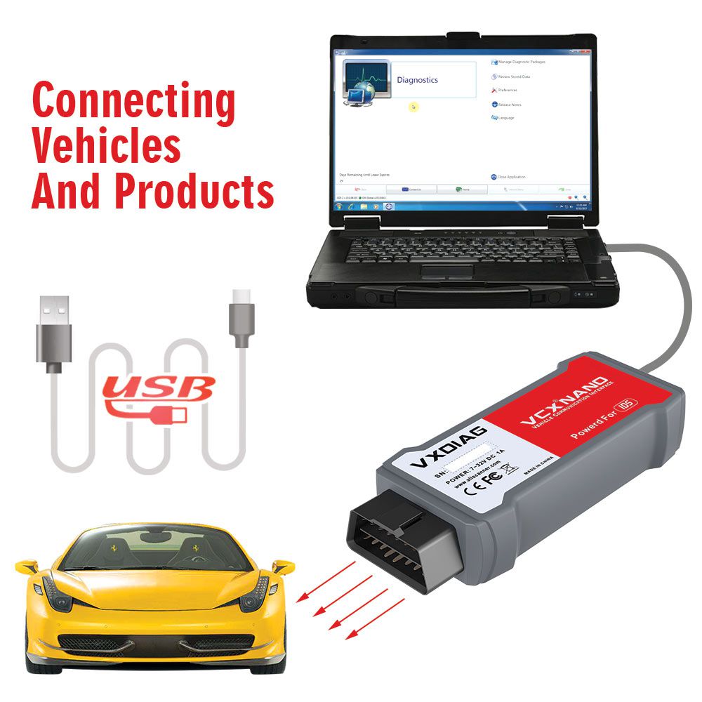 VXDIAG VCX Nano pour Ford/Mazda 2 en 1 outil de diagnostic pour la voiture de 2005-2022