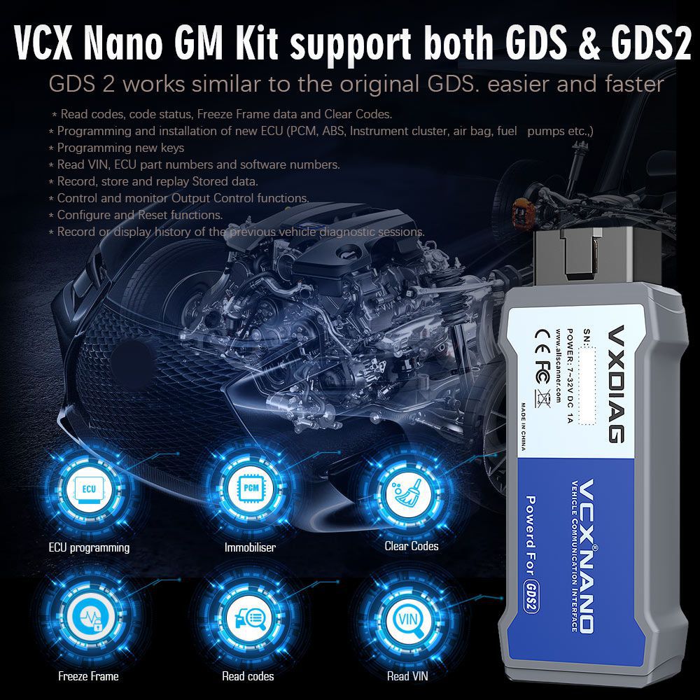 Version USB vxdiag vcx Nano pour outil de diagnostic GM / Opel gds2 v2022.05 tech2win 16.02.24