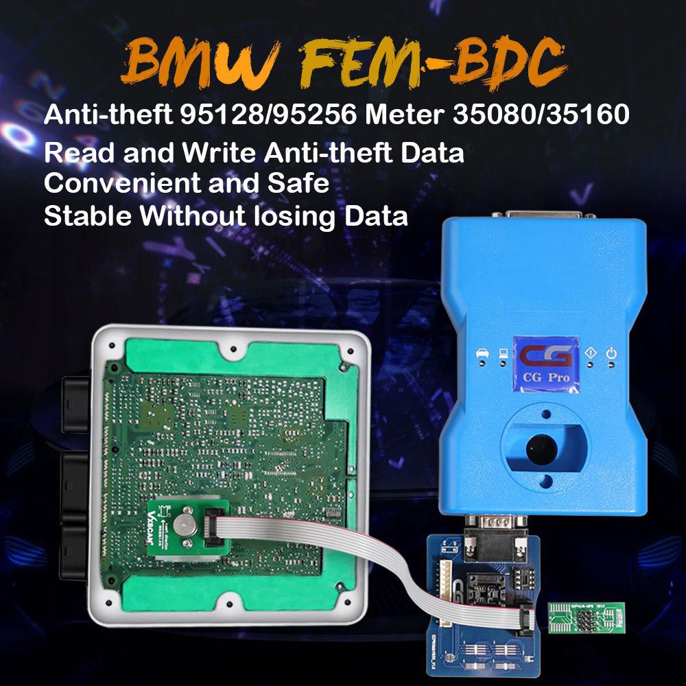 Vxscan - 8pin adaptateur BMW FEM - BDC 95128 / 95256 lecteur de données antivol et programmeur vvvdi - prog / CG - pro9s12 / orange5 / iprog + / uPA - USB