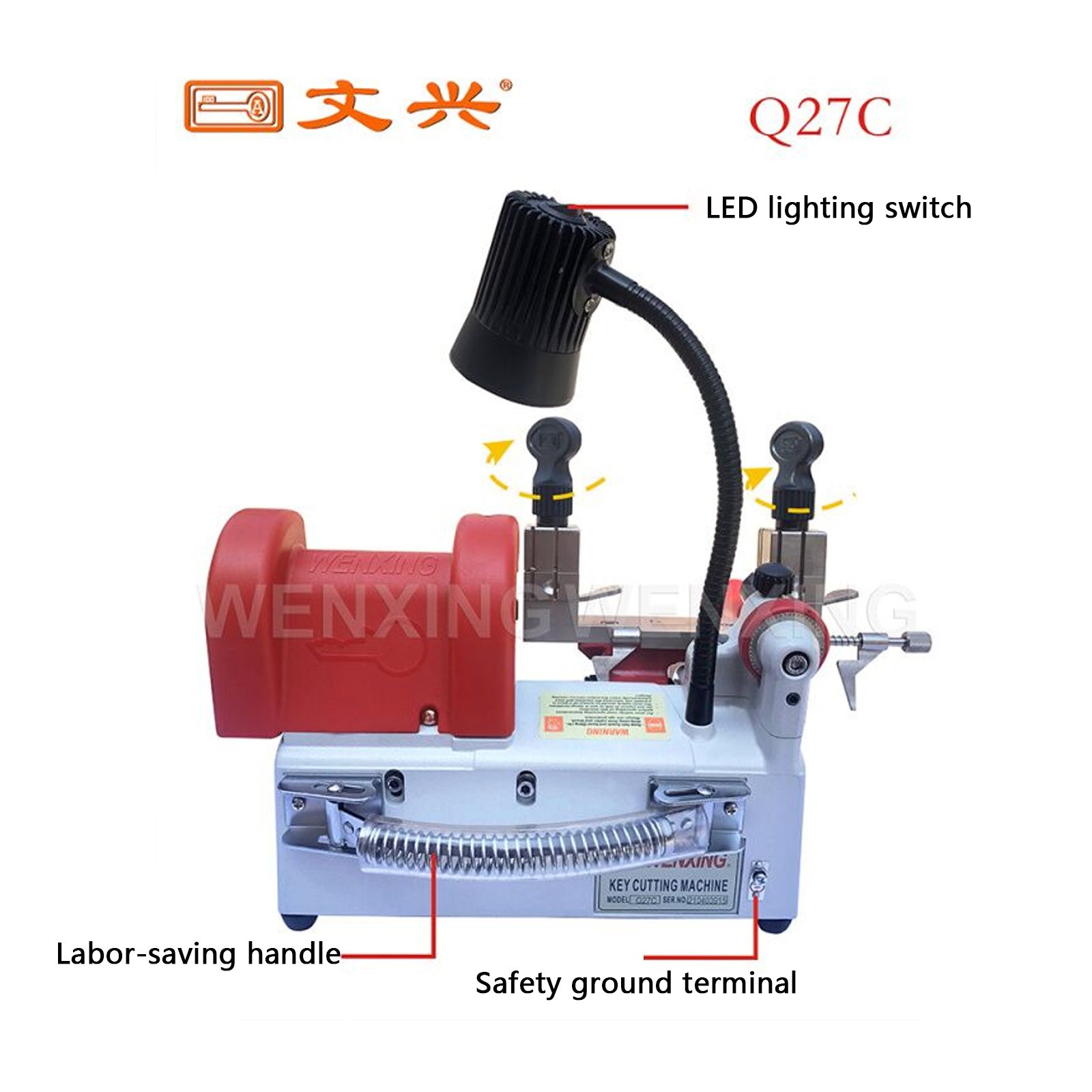 WENXING Q27C (sans onduleur) Portable AC & DC Double-purpose Single-head Manual Key Cutter Machine