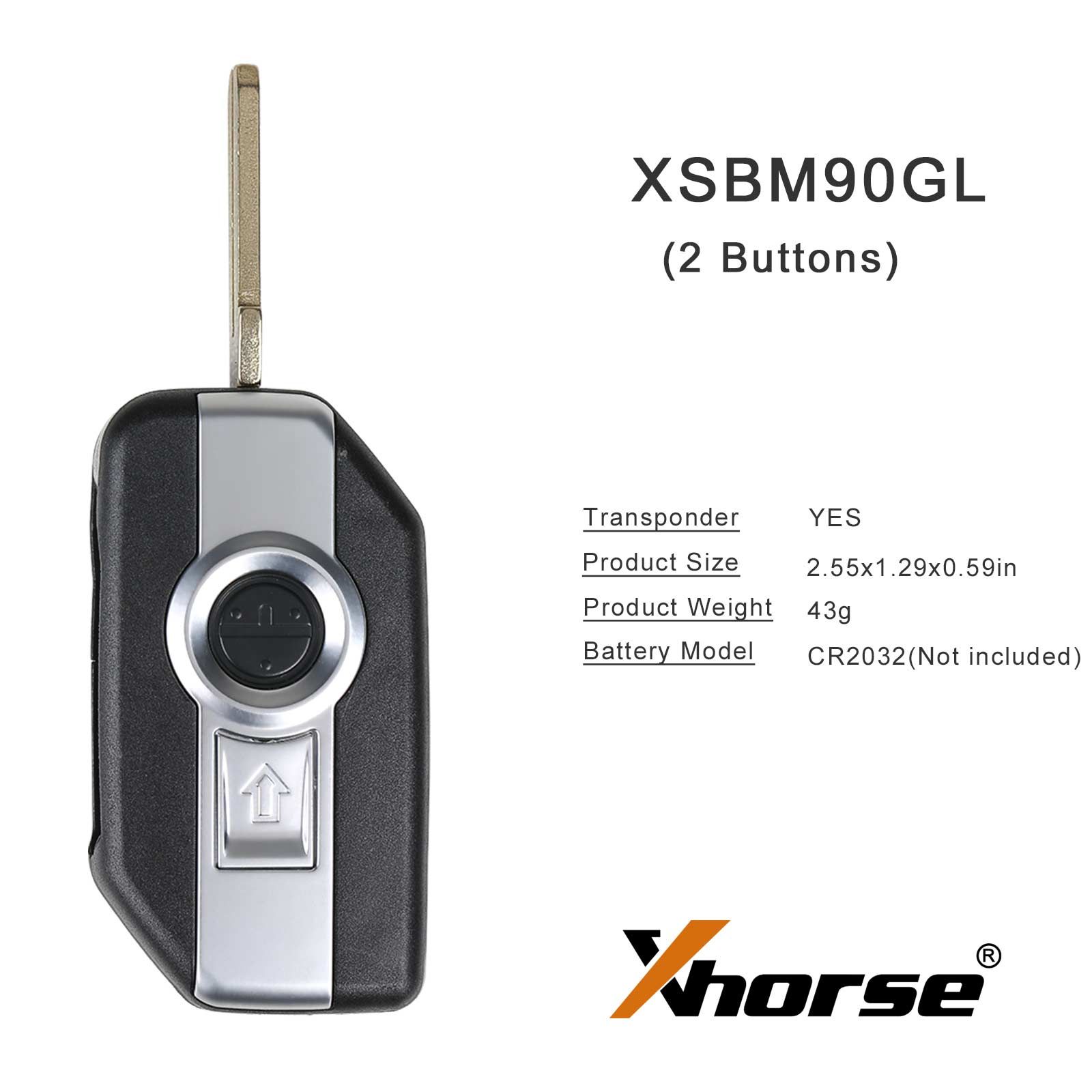 XHORSE XSBM90GL XM38 clé de carte intelligente de moto de BMW avec 3 boutons Shell 10pcs/lot