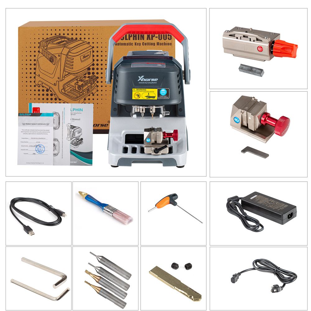 V1.5.9 Xhorse Dolphin XP-005 XP005 Machine de coupe clé multi-langue coupe latérale/piste/Dimple/Tibbe clés