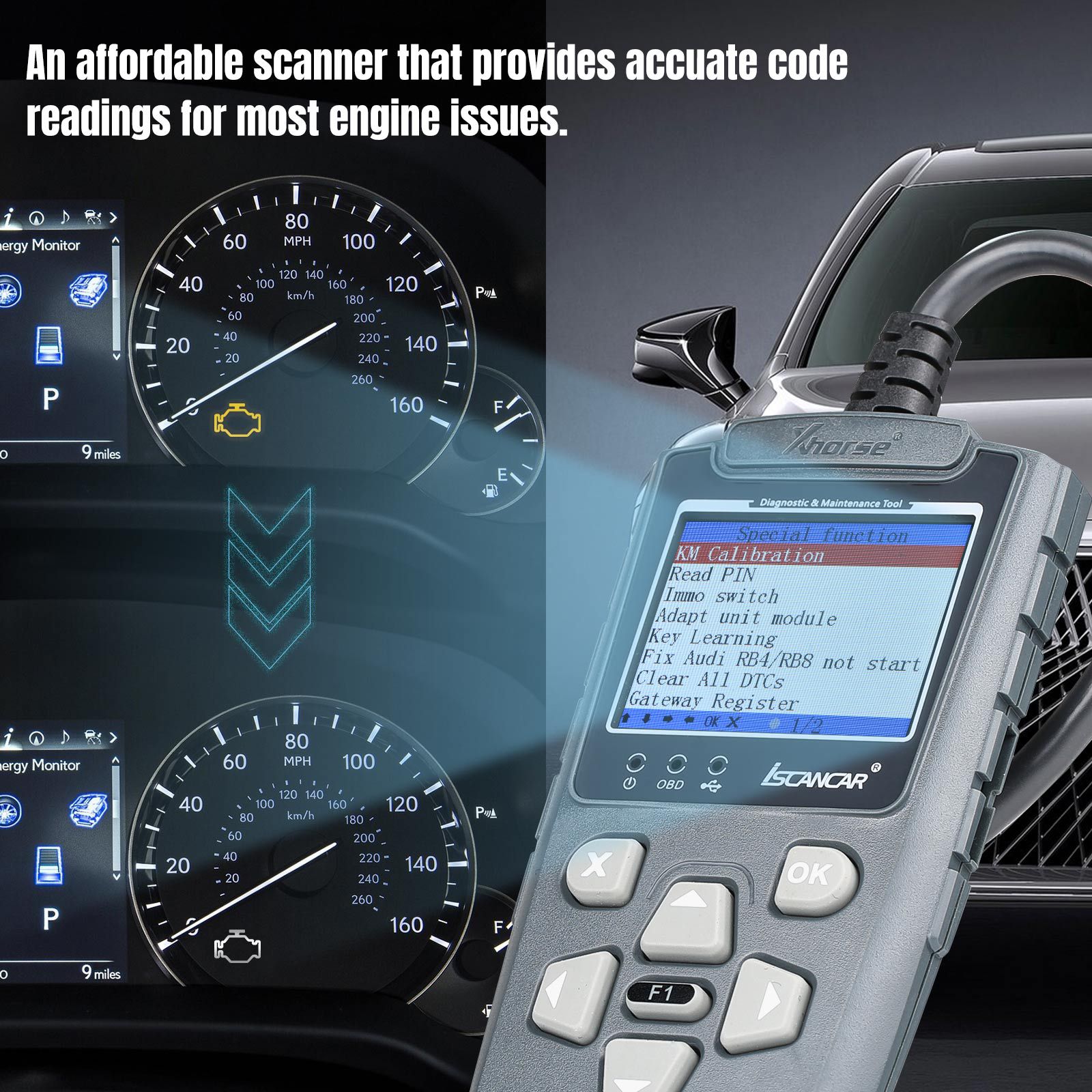 Xhorse Iscancar VAG-MM007 Support d'outil de diagnostic et d'entretien Mise à jour hors ligne pour VW, Audi, Skoda, Seat & MQB Correction du kilométrage