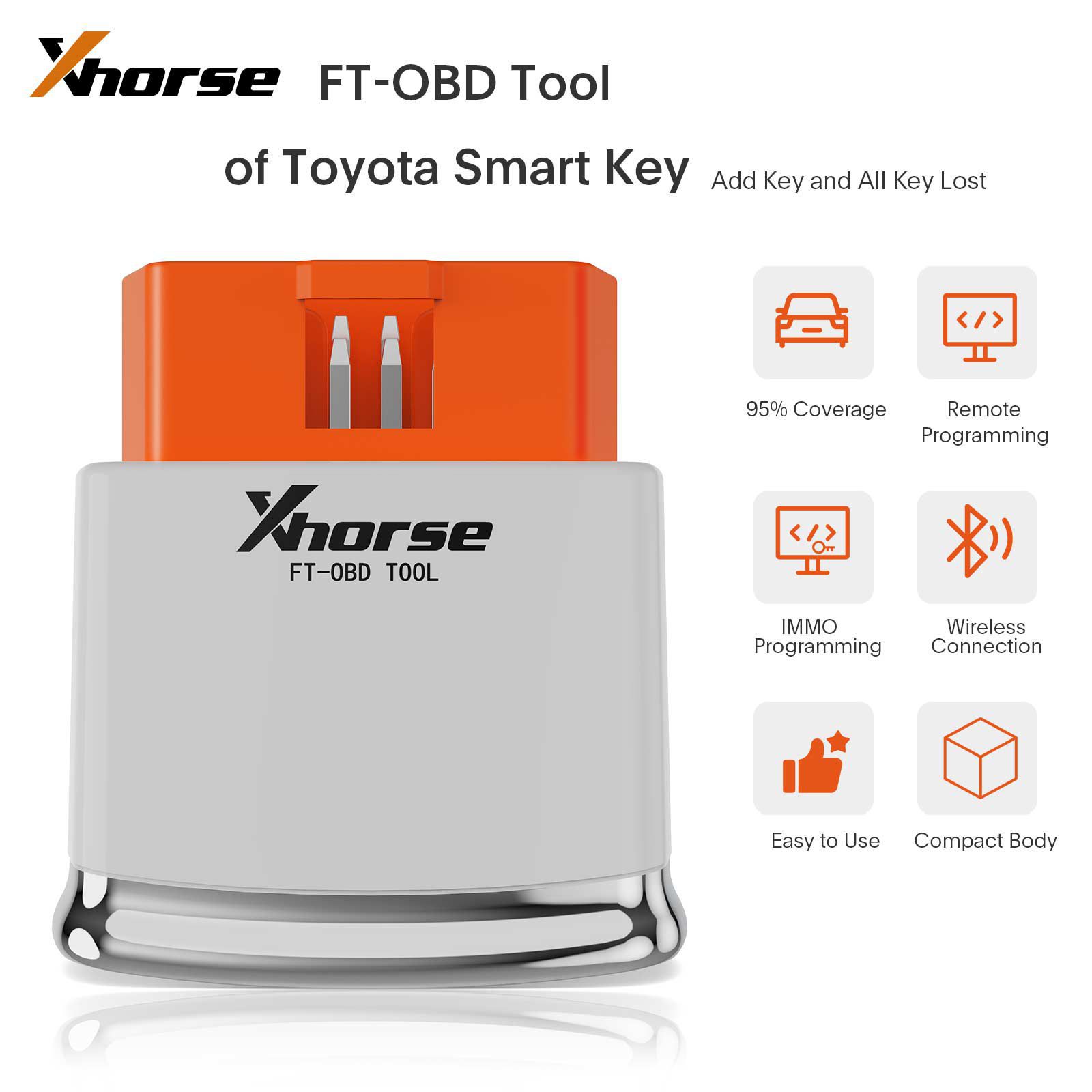 2023 Xhorse MINI OBD Tool FT-OBD for Toyota智能钥匙支持添加钥匙和丢失所有钥匙