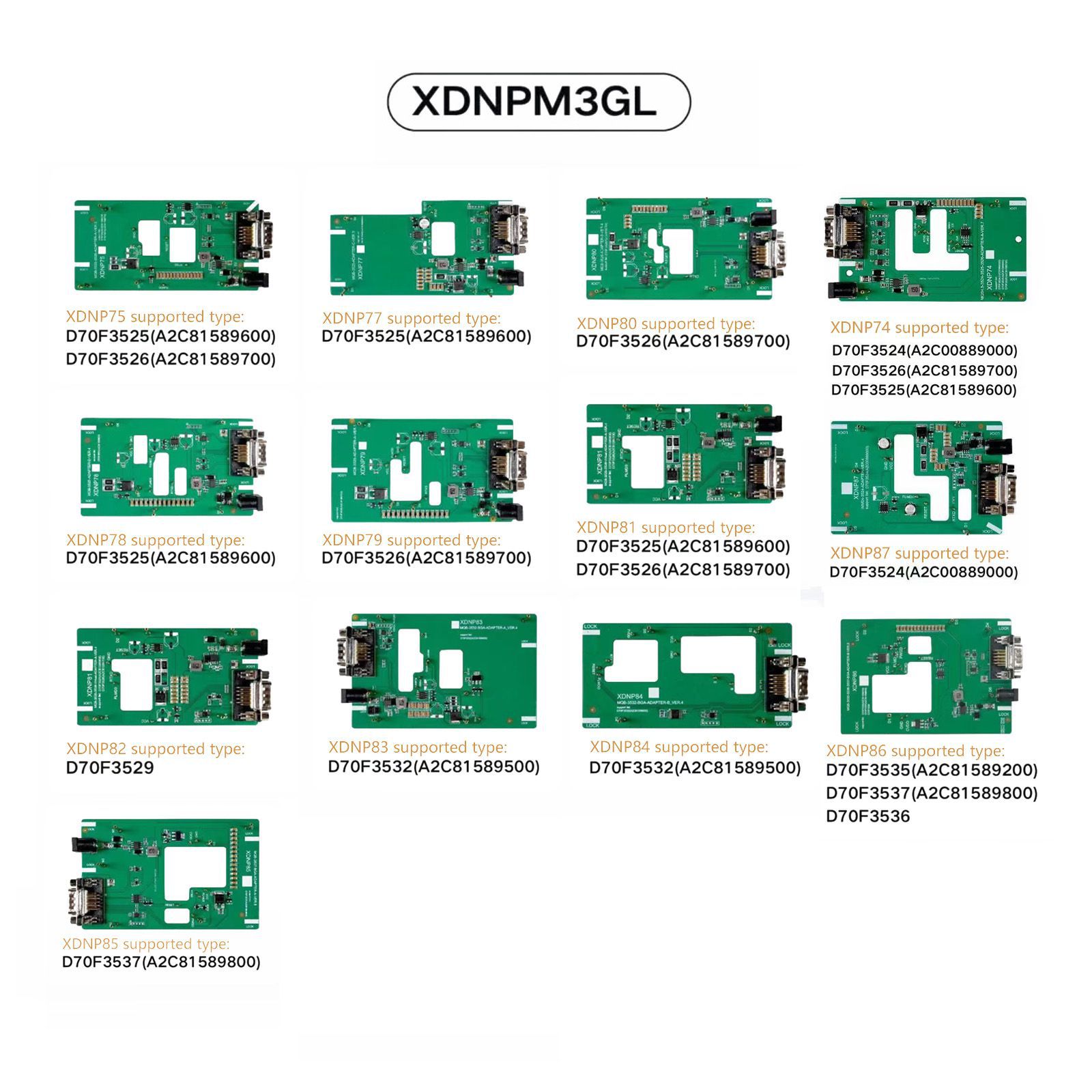 2024 xhorse mqb48 sans démontage sans soudure 13 ensemble complet d'adaptateurs xdnpm3gl