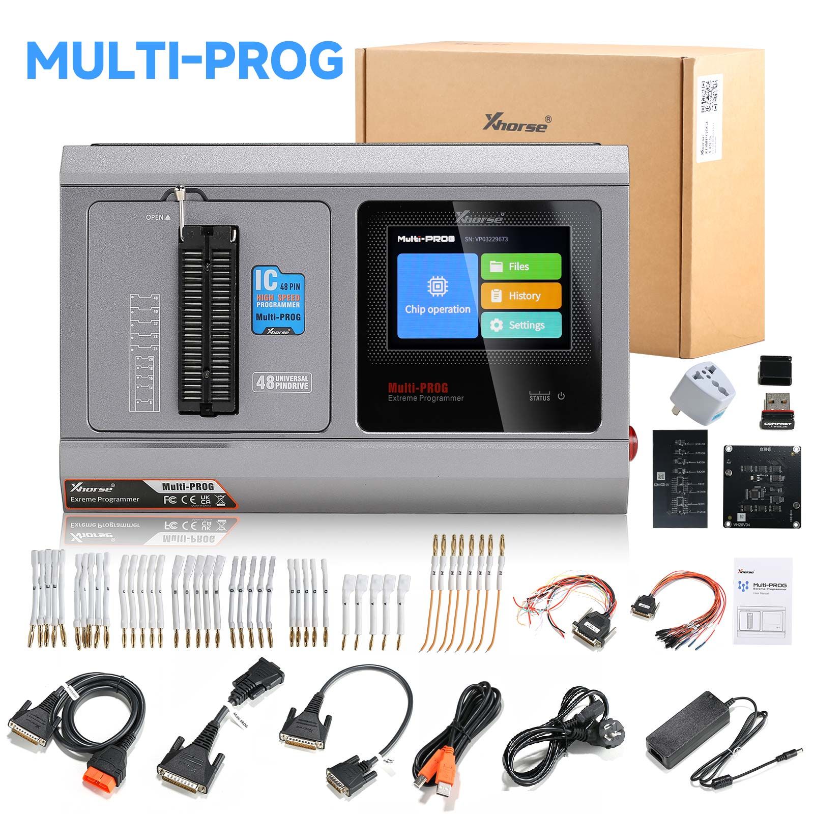 Xhorse Multi Prog Programmer + Adaptateurs exclusifs + Adaptateurs MQB48 + Adaptateur MQB-RH850 + GODIAG ECU GPT Boot AD et G-V ECU Cable Bundle Kit
