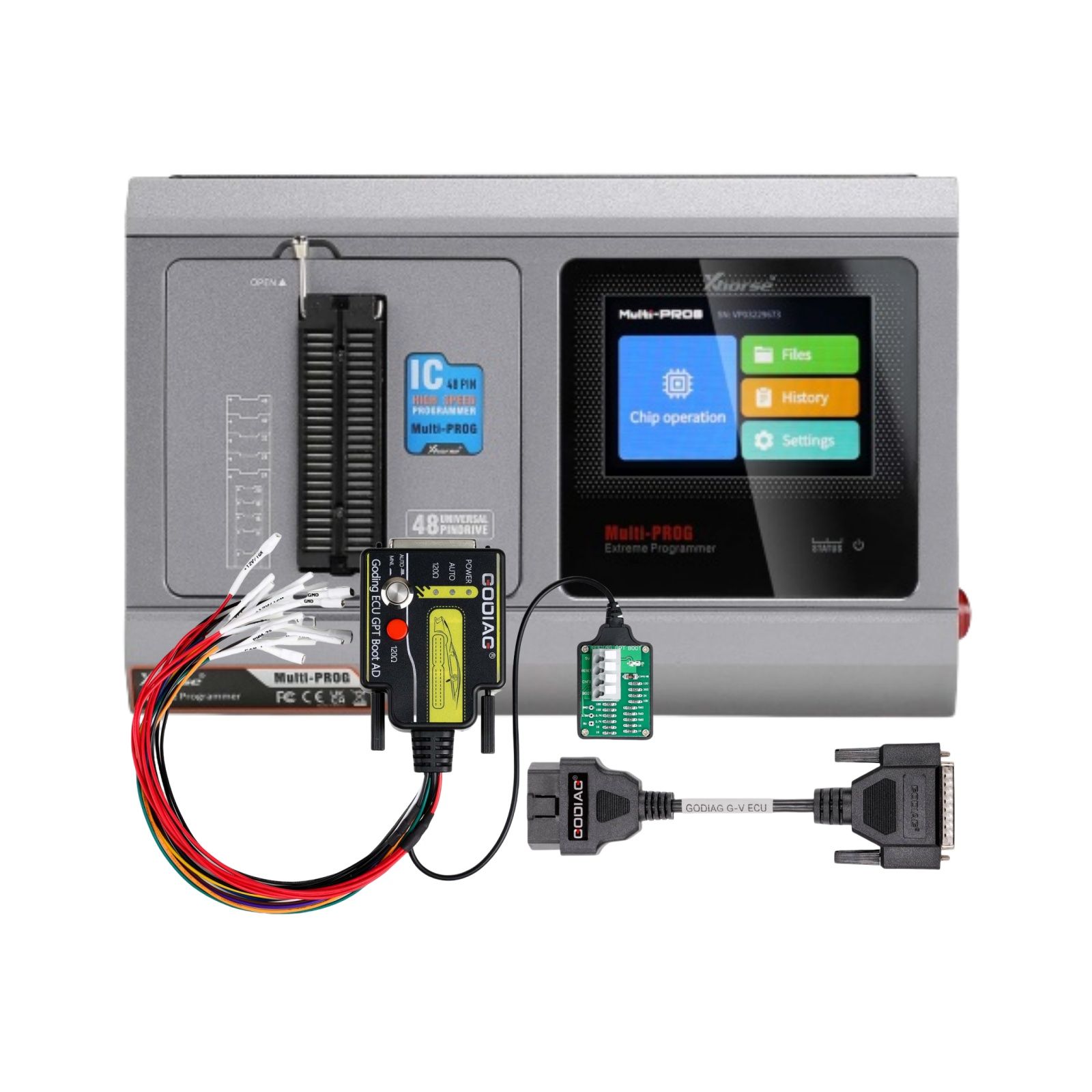 Xhorse Multi-PROG Multi Prog ECU TCU Programmeur avec GODIAG ECU GPT Boot AD et G-V ECU Cable pour lire et écrire VAG Boîte de vitesses