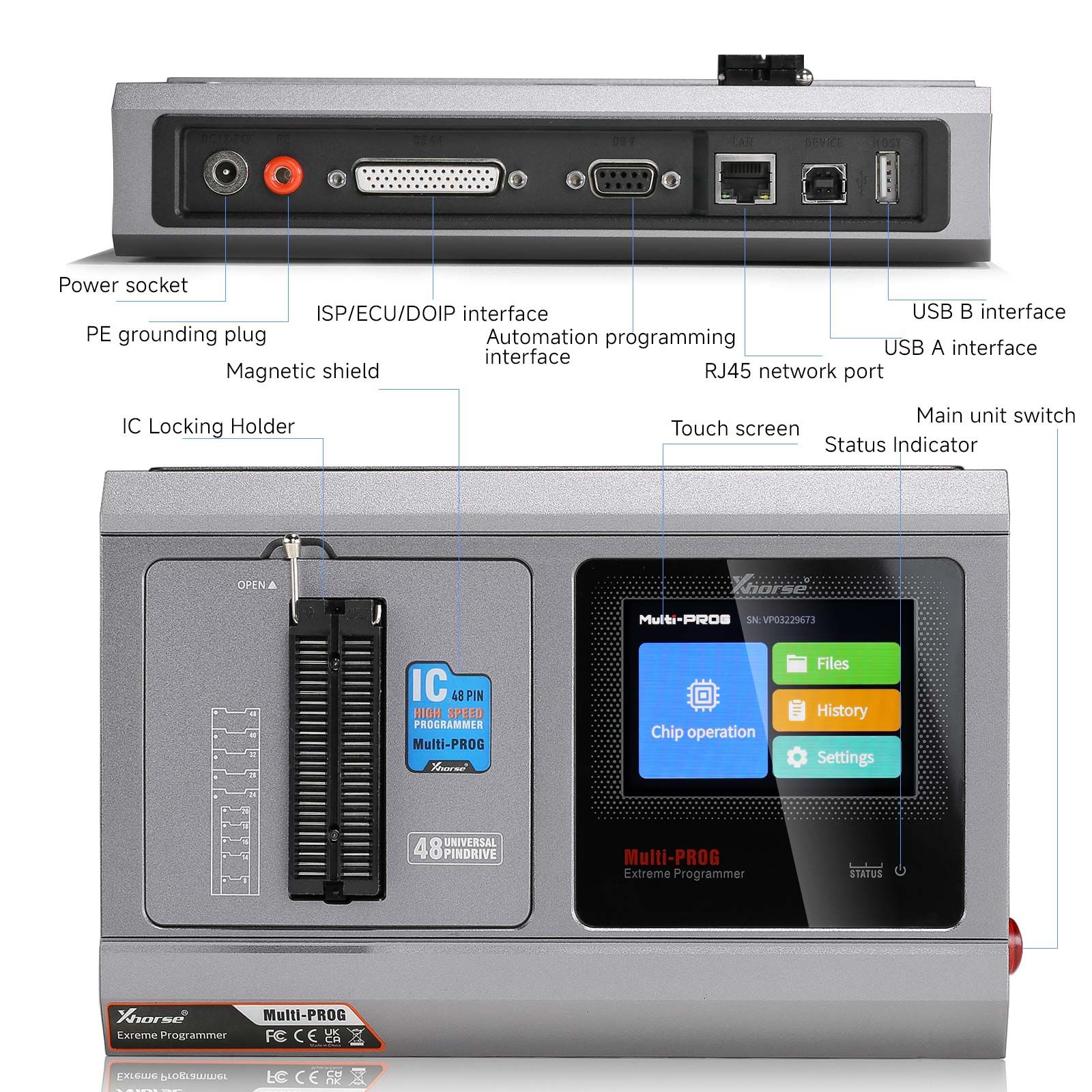 Xhorse Multi-PROG Multi Prog ECU TCU Programmeur avec GODIAG ECU GPT Boot AD et G-V ECU Cable pour lire et écrire VAG Boîte de vitesses