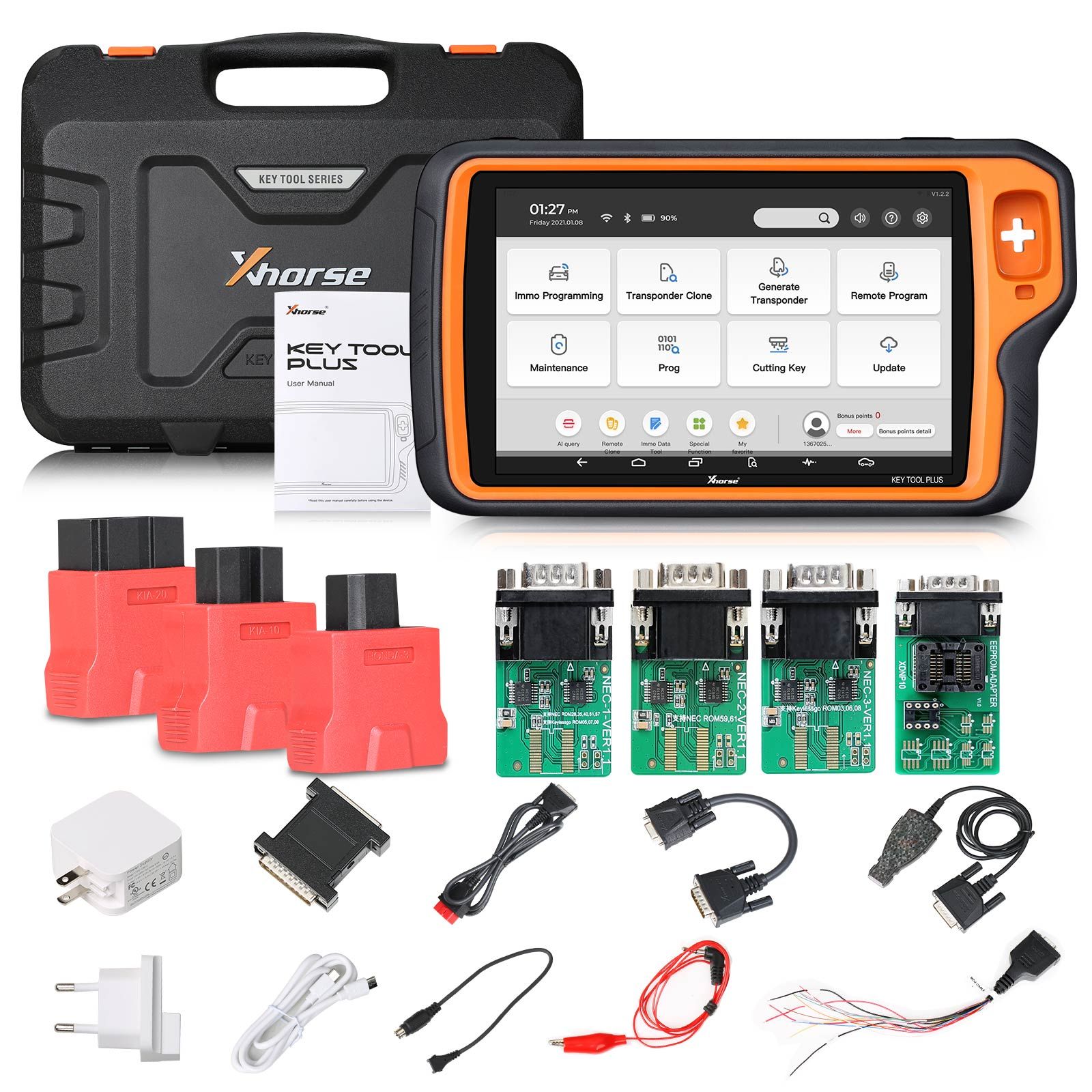 Xhorse VVDI Key Tool Plus Pad Global Version complète avancée avec licence VW MQB48-NEC35xx, licence ISN de lecture de banc BMW et licence de moto BMW