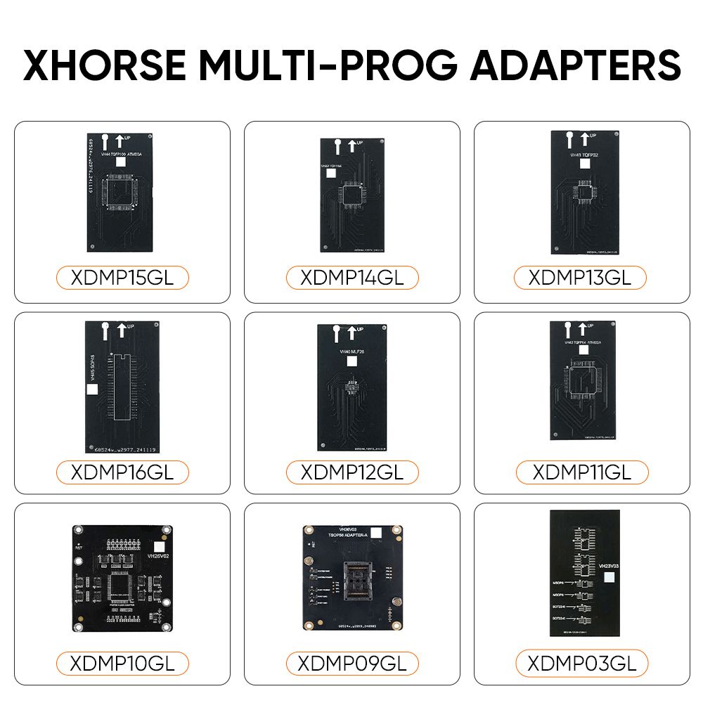 Xhorse Multi-PROG Multi Prog ECU TCU Programmateur avec Xhorse Multi Prog Adapters Kit 9 pièces pour EEPROM et FLASH