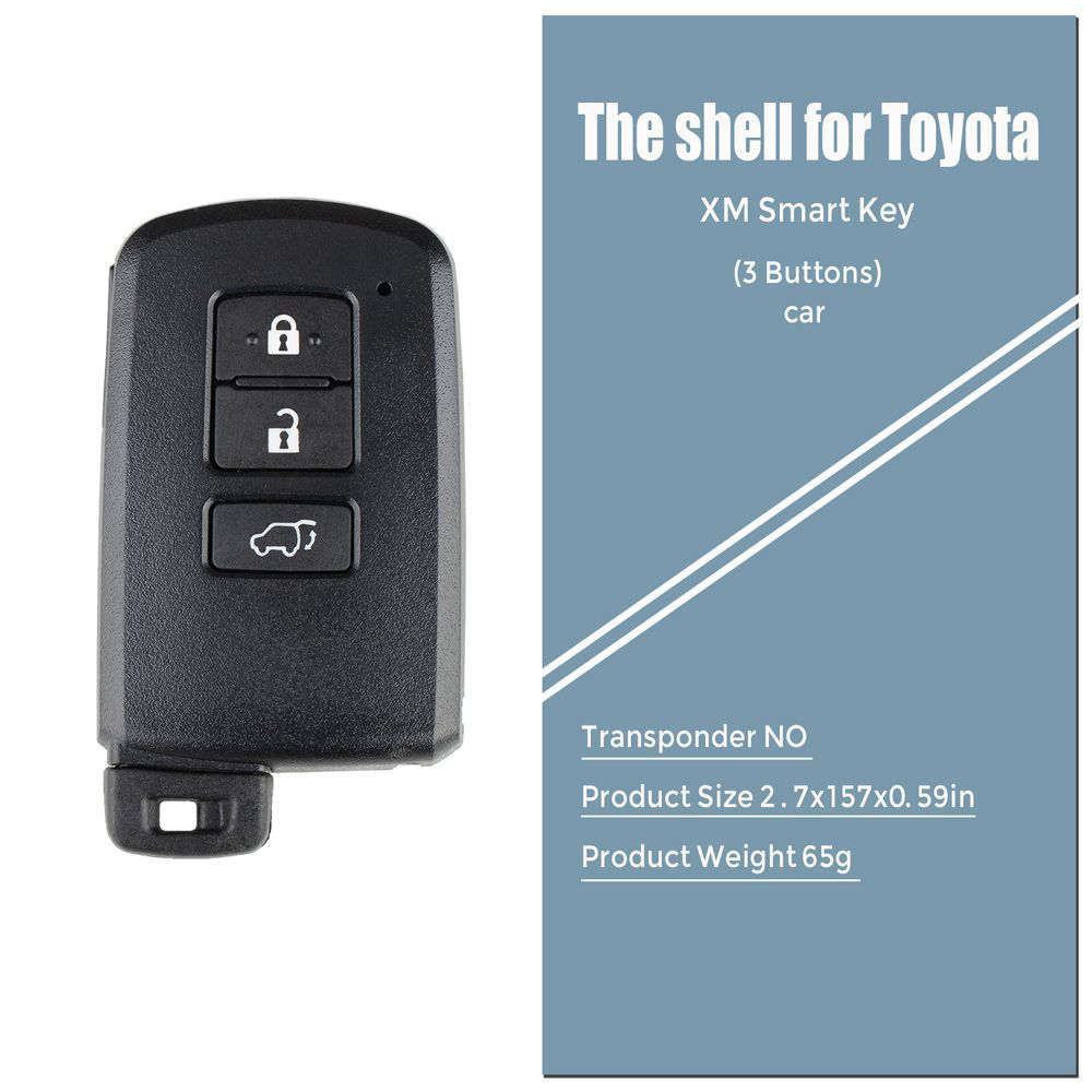 Xhorse vvdi Toyota XM Smart Key Case 1765 3 boutons 5 pièces / lot