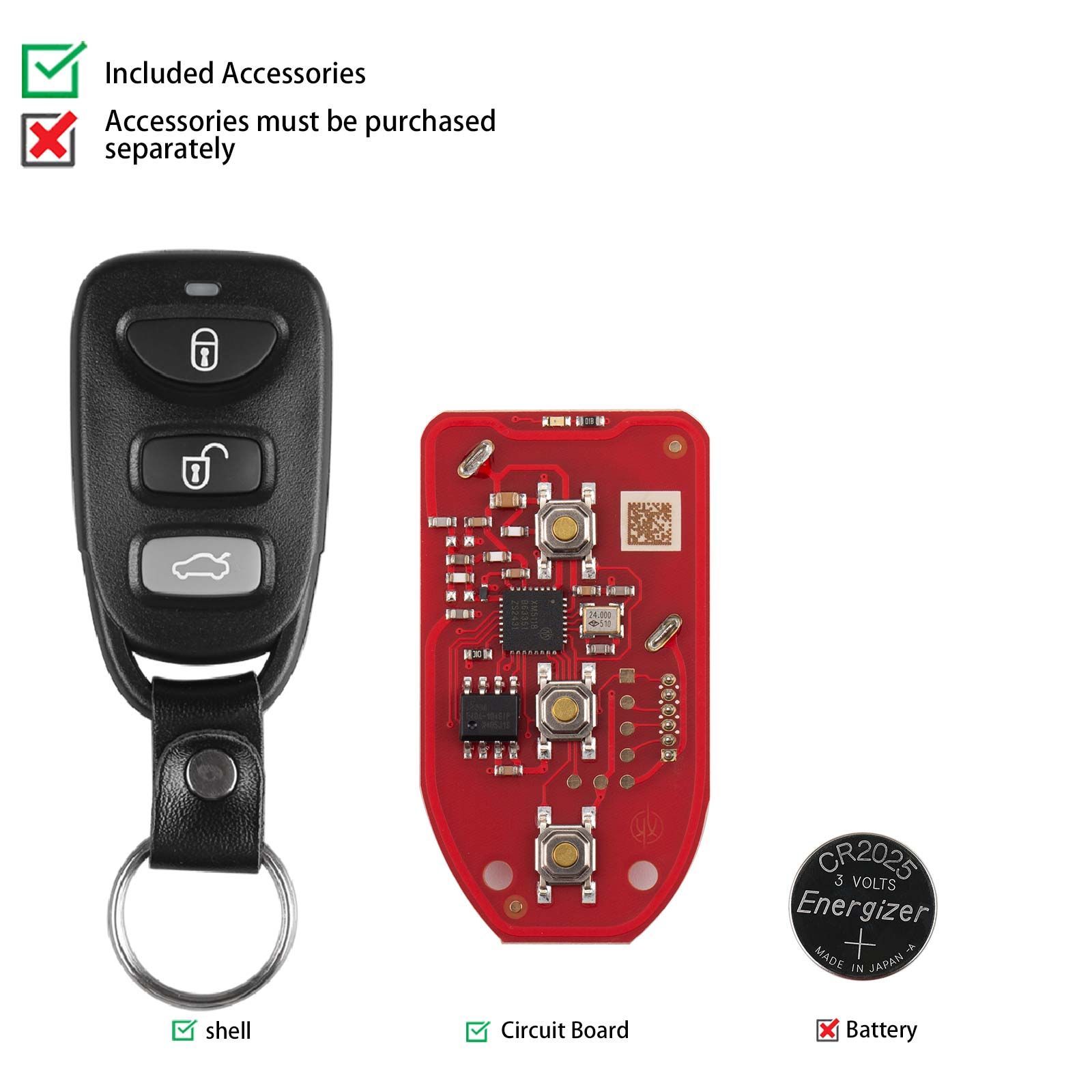 XHORSE XKHY20EN Hyundai Type 3 Boutons Deuxième génération Universal Remote Key 5pcs / lot