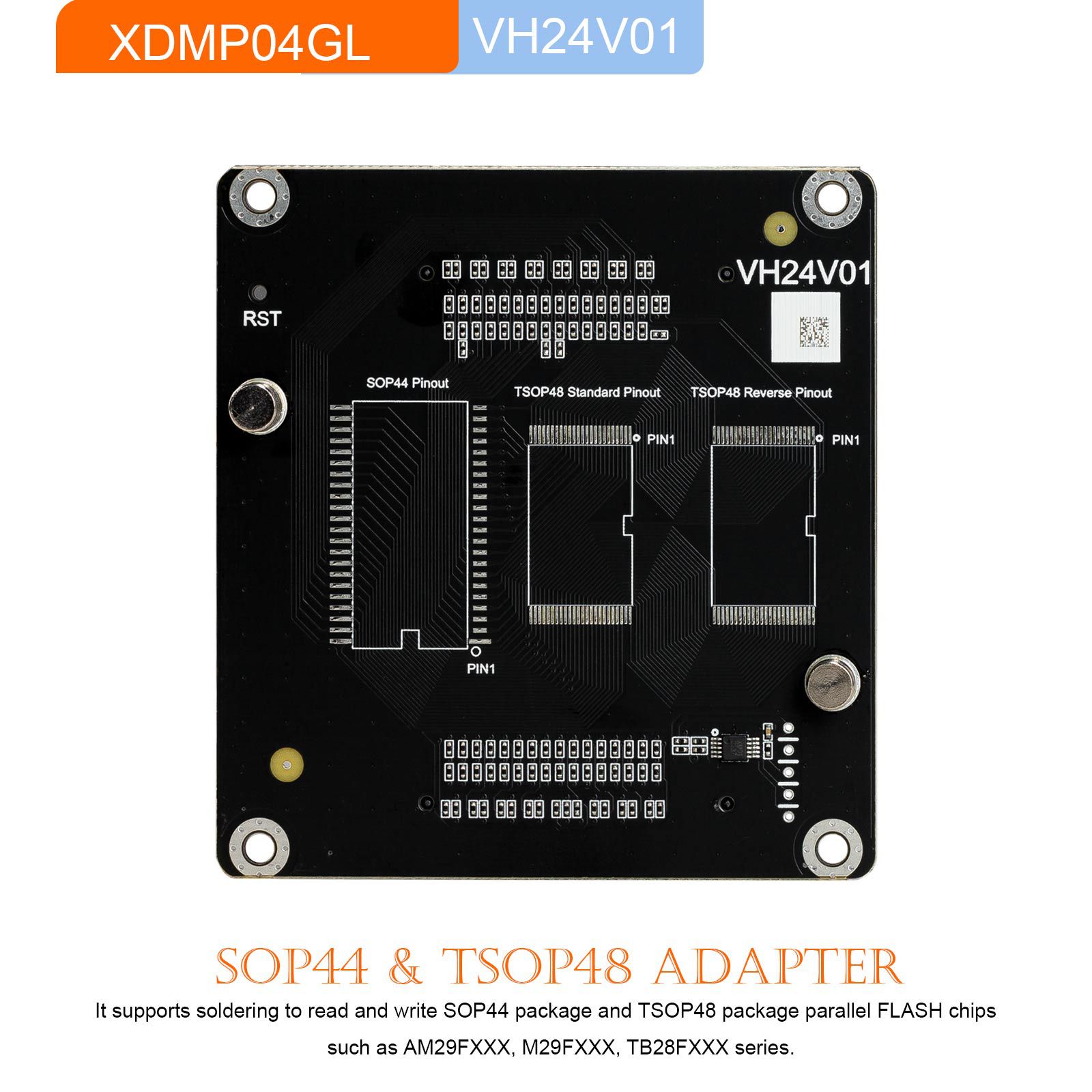2024 Nouveau Xhorse XDMP04GL VH24 SOP44 & TSOP48 Adaptateur pour Programmateur Multi Prog