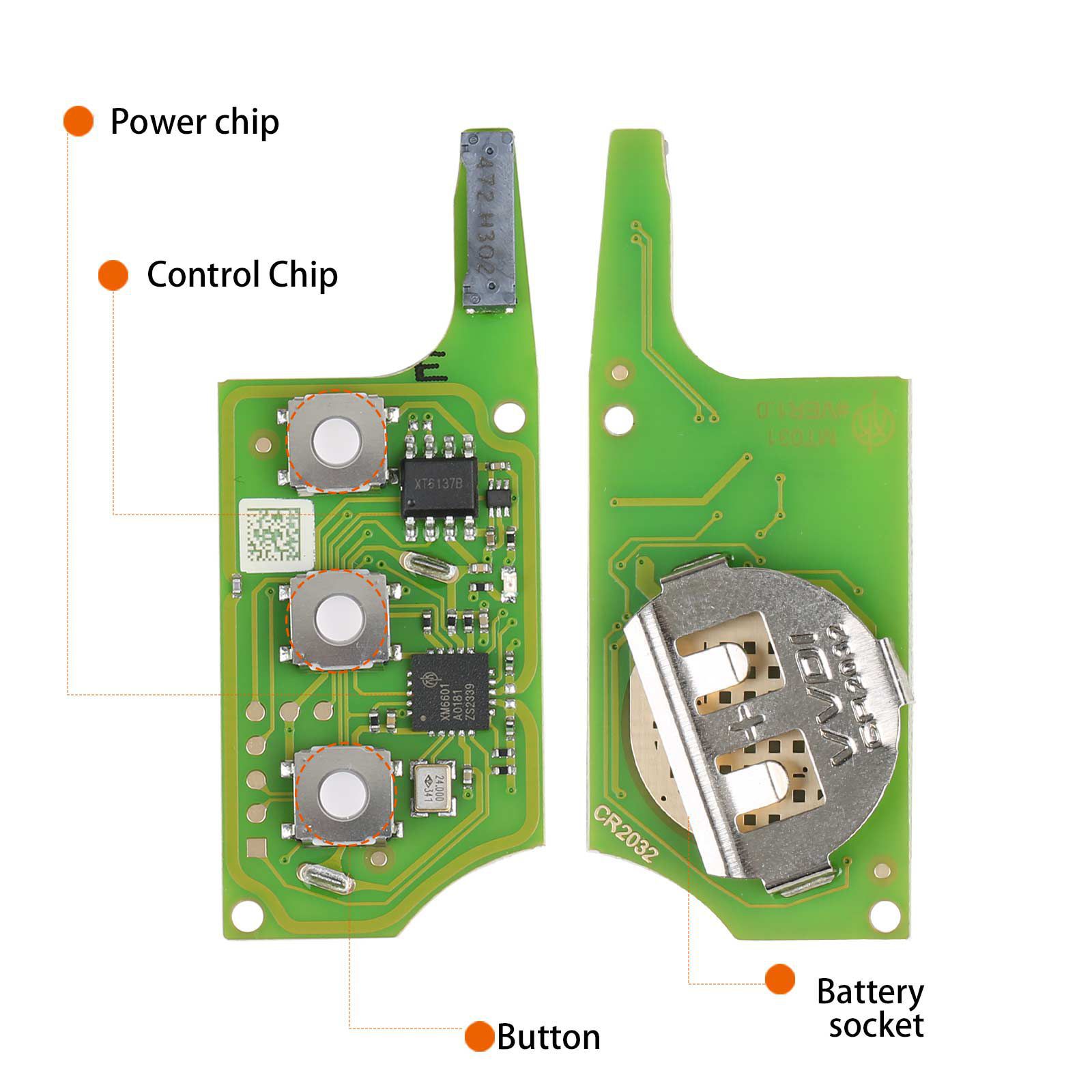 Dernière xhorse xeb510en Volkswagen type B5 super télécommande avec xt27b super chip 5pcs / lot