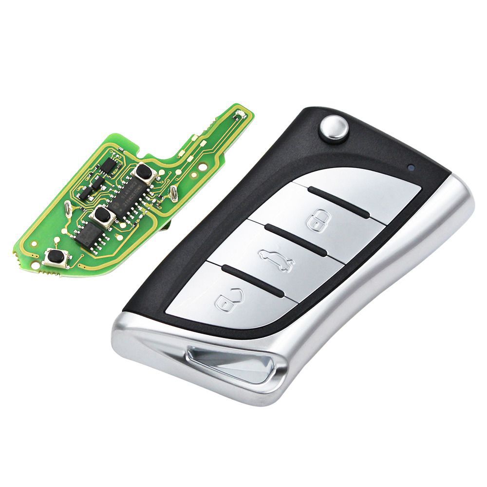 Xhorse xelex0en super Remote Flip 3 boutons pour les modèles Toyota / Lexus, 5 puces intégrées par lot