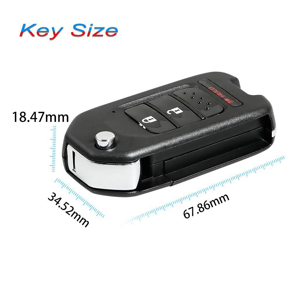 Xhorse xkho02en Wire Remote Key Honda Flip 2 + 1 button English version 5 PCS / Batch