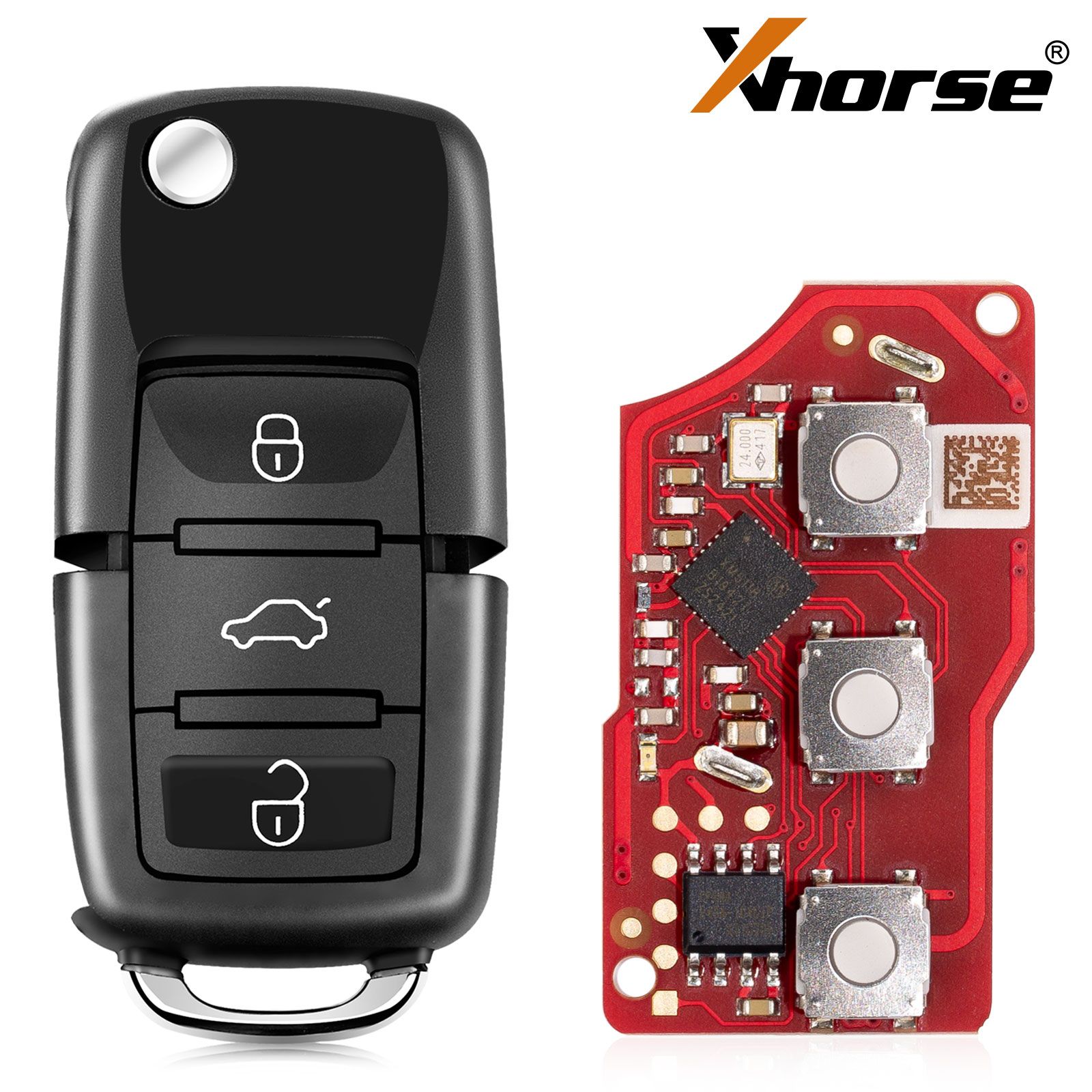 2025 Xhorse XKB520EN Deuxième génération de fil à distance clé VW B5 Flip 3 boutons prend en charge la programmation sans fil clé intelligente universelle 5pcs / lot