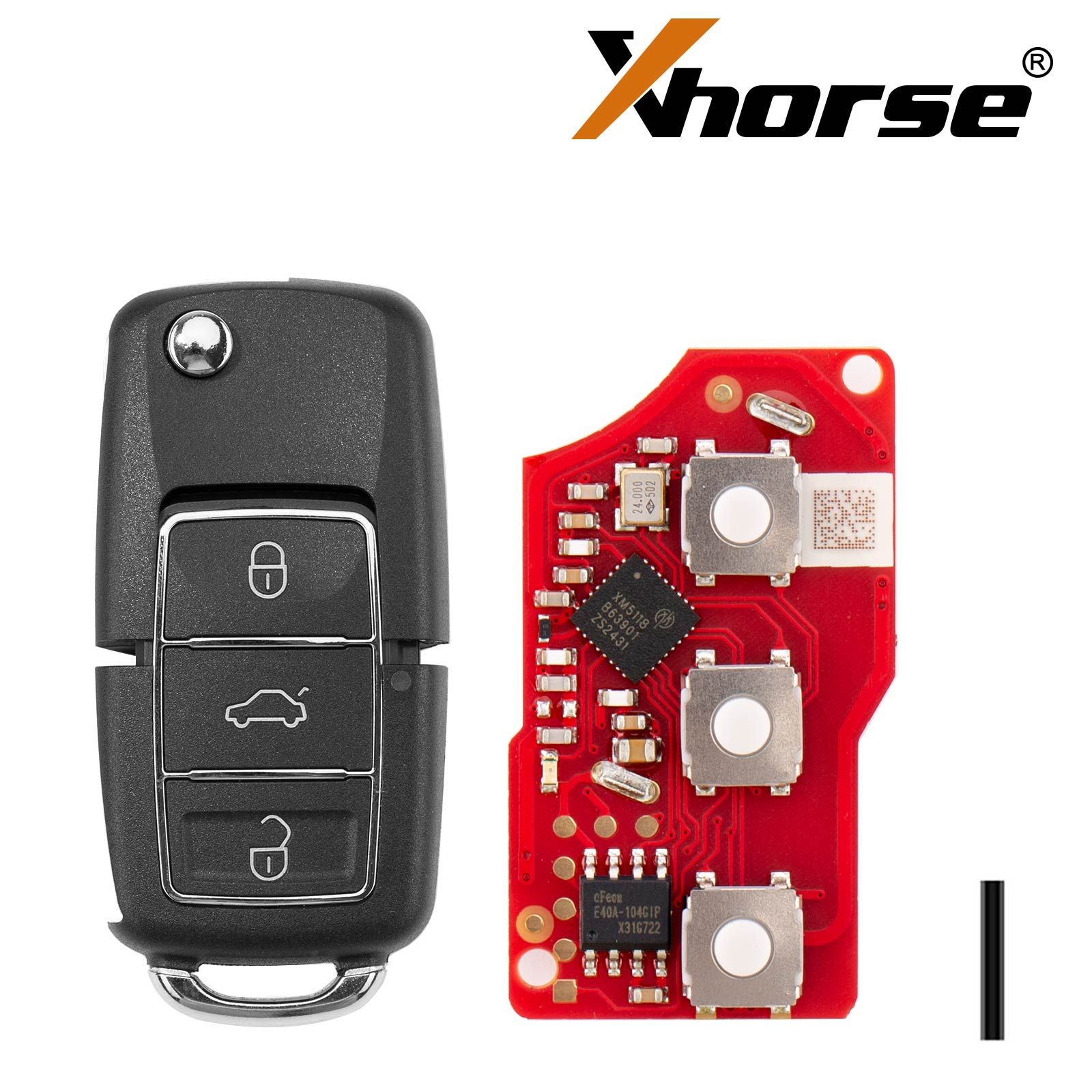XHORSE XKB526EN B5 (Pliable 3 boutons - Noir) Deuxième génération Universal Remote Key 5pcs/lot