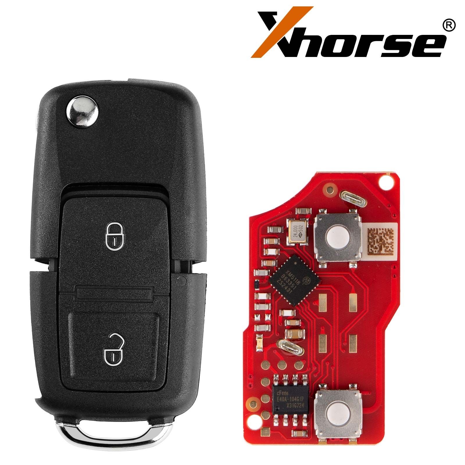 XHORSE XKB528EN B5 Style Deux Boutons Clé pliante Deuxième génération Universal Remote 5pcs / lot