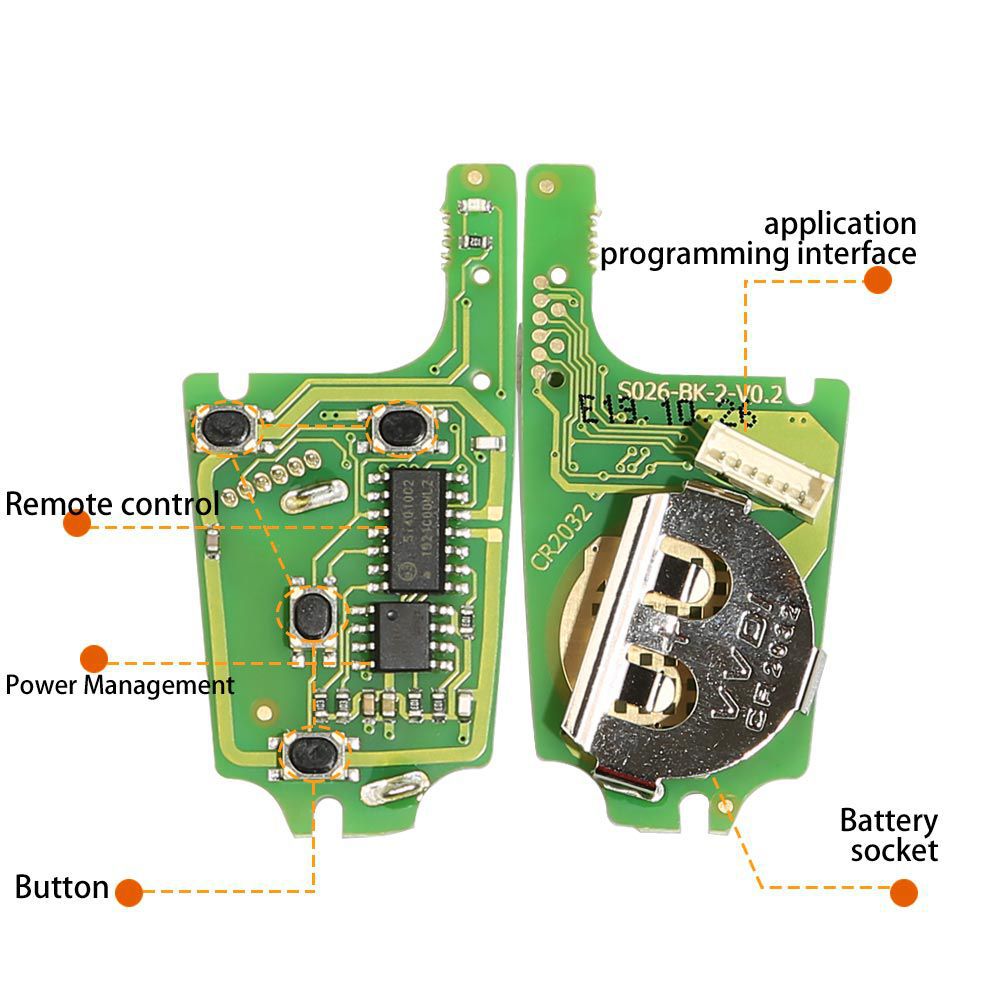 Xhorse xkbu01en Wire télécommande pour Buick Flip 4 boutons anglais 5pcs / lot