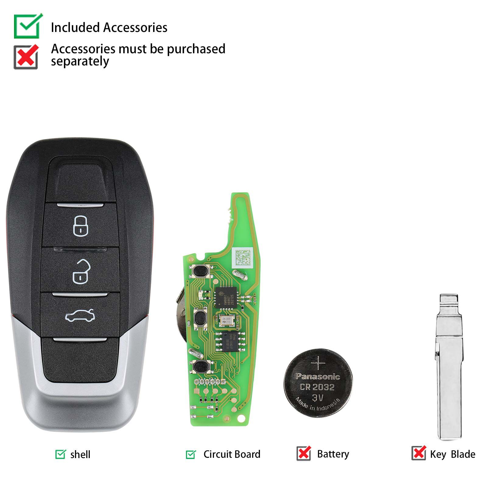 Dernier XHORSE XKFEF1EN FA.LL Ferrari 3 boutons rouge brillant pliant clé à distance universelle 5pcs / lot