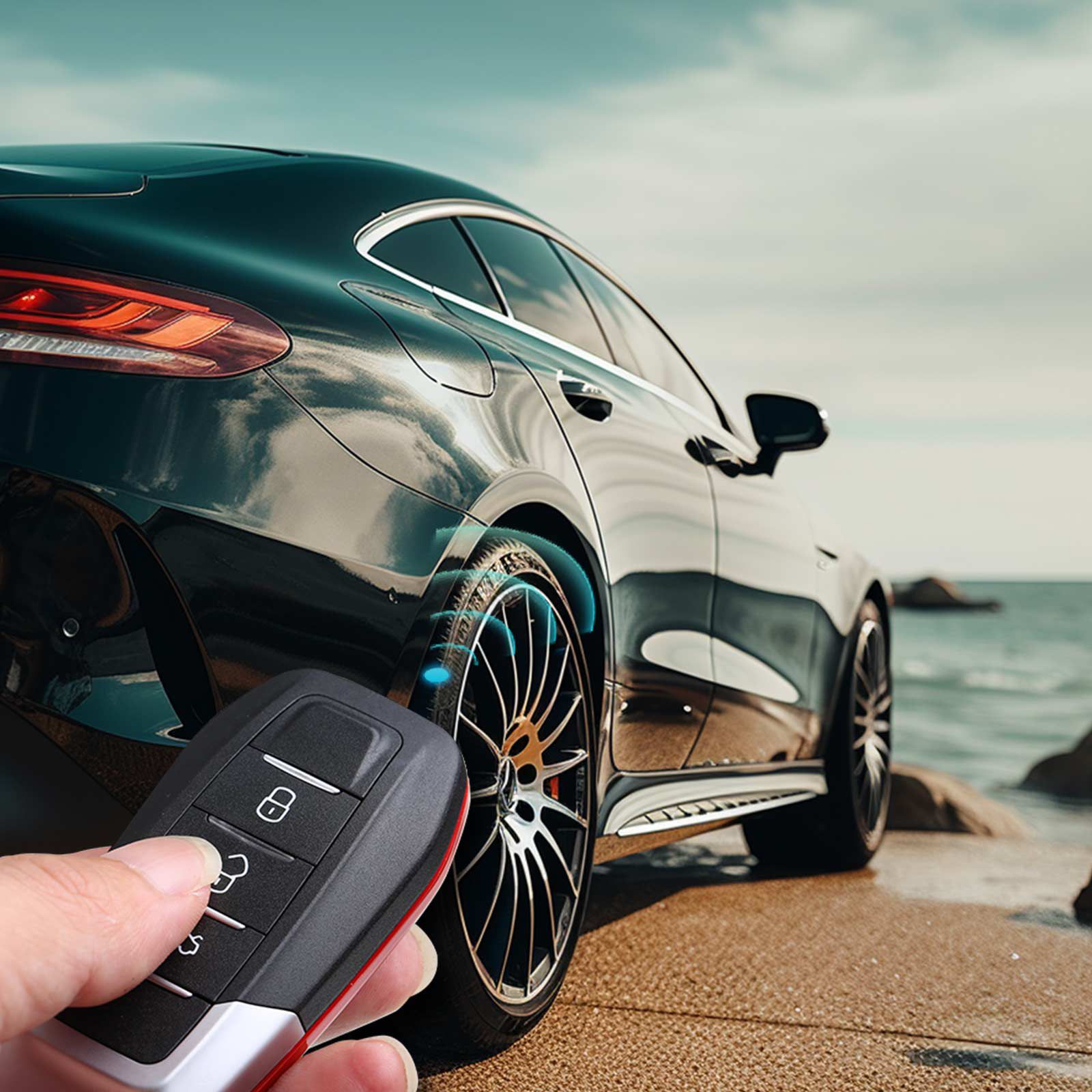 Dernier XHORSE XKFEF1EN FA.LL Ferrari 3 boutons rouge brillant pliant clé à distance universelle 5pcs / lot