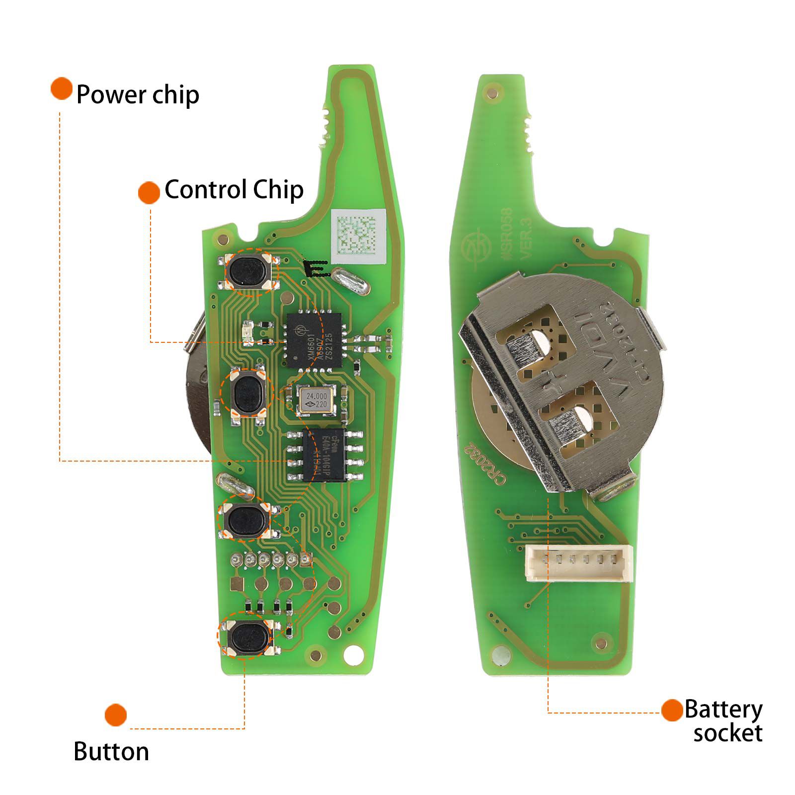 XHORSE XKFEF2EN FA.LL Type clé pliante câblée 4 boutons clé à distance universelle rouge vif 5pcs / lot