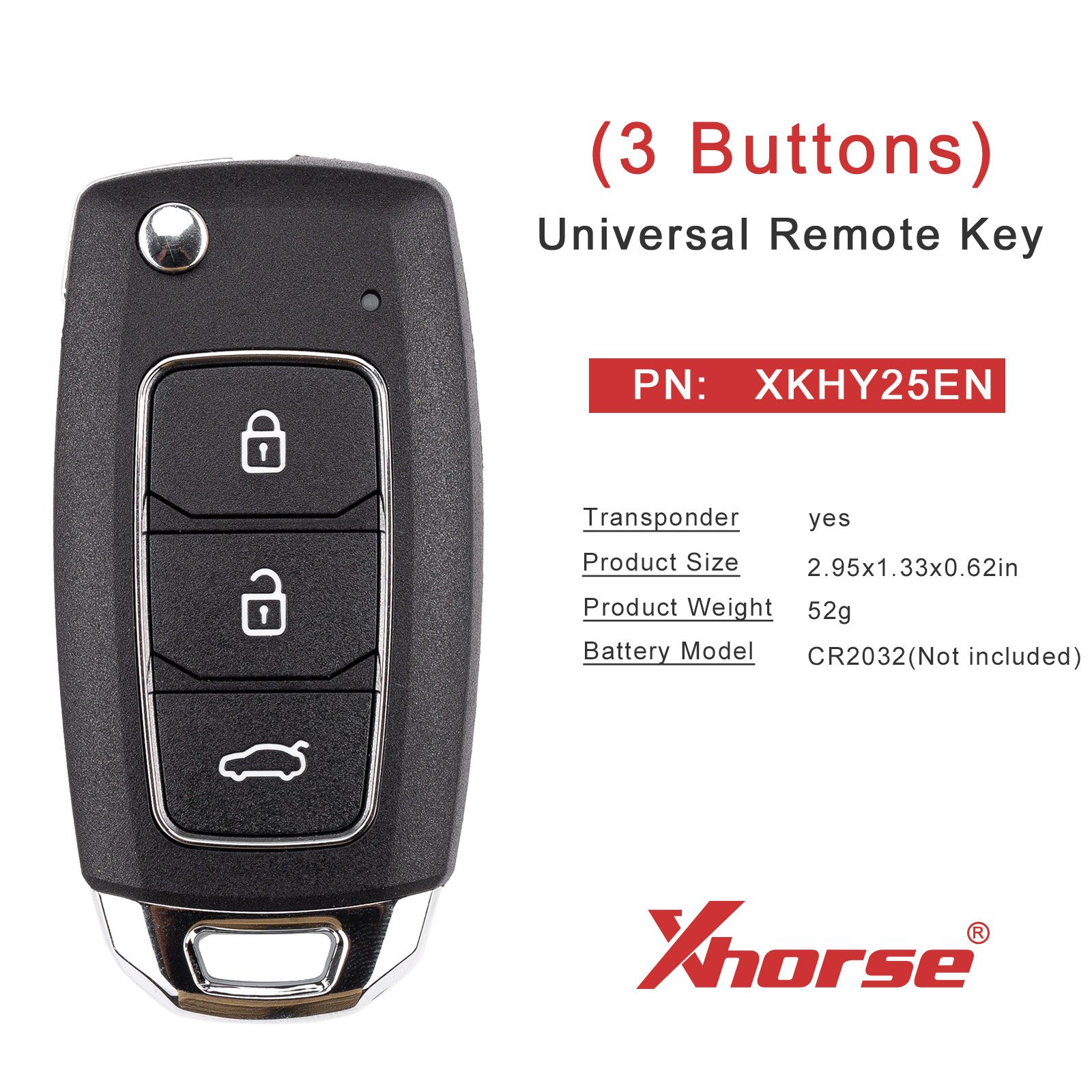 XHORSE XKHY25EN Style couteau 2ème génération fil clé à distance Hyundai 3 boutons 5pcs / lot