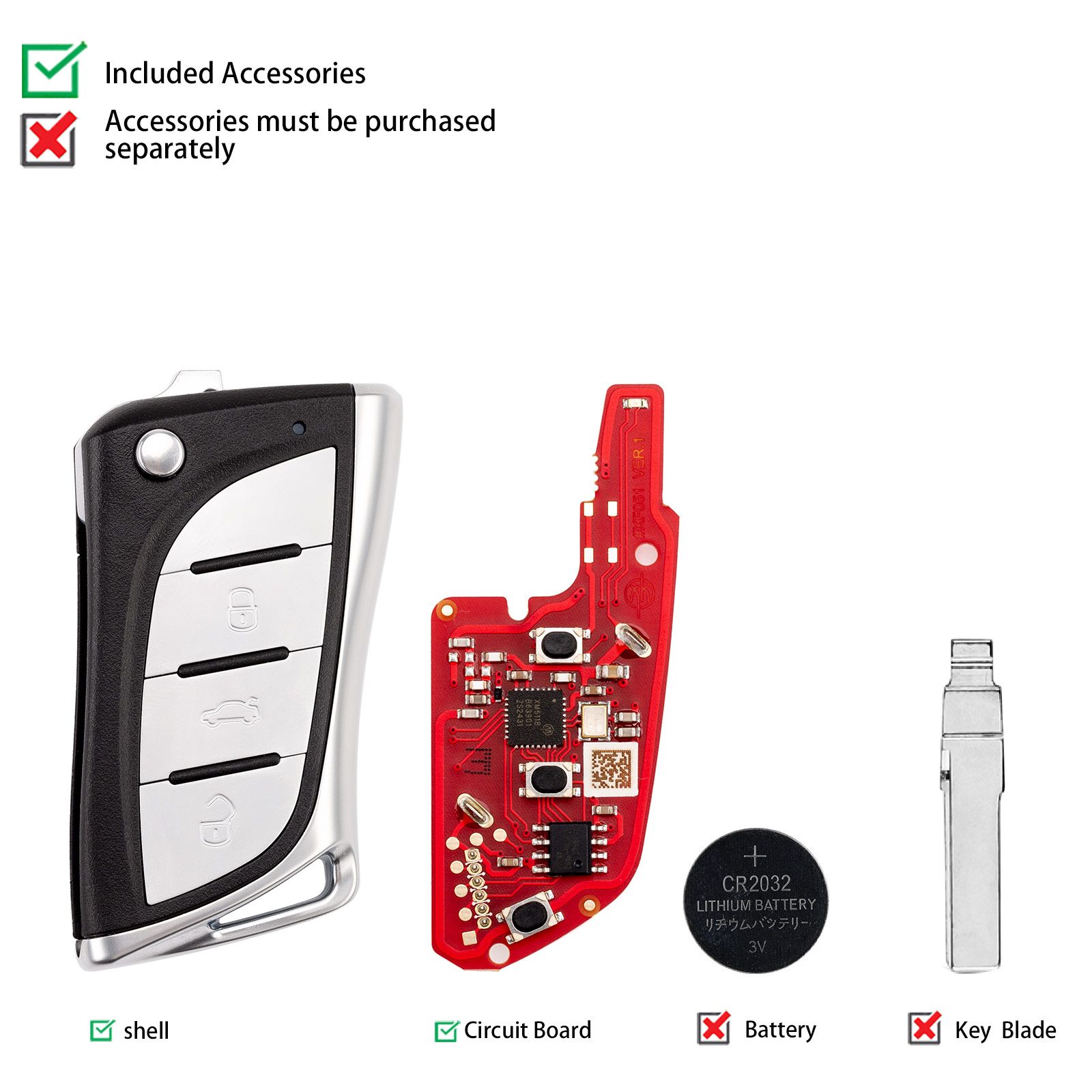 XHORSE XKLEX5EN pour Lexus 2ème génération clé intelligente clé universelle à distance 5pcs / lot